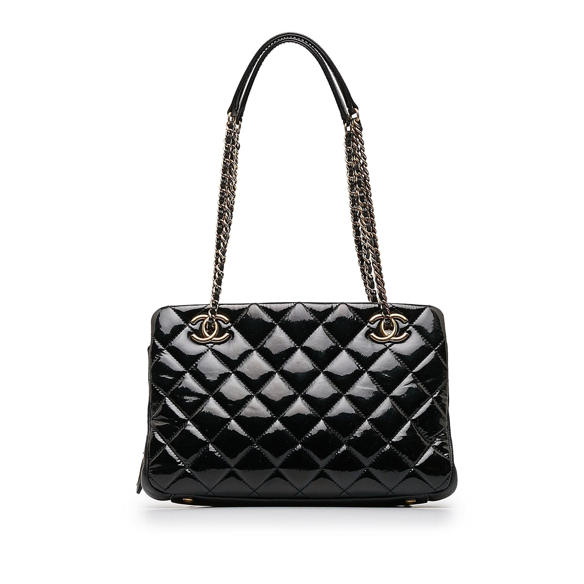 Chanel Patent Goatskin Paris Salzburg CC Eyelet Shoulder Bag