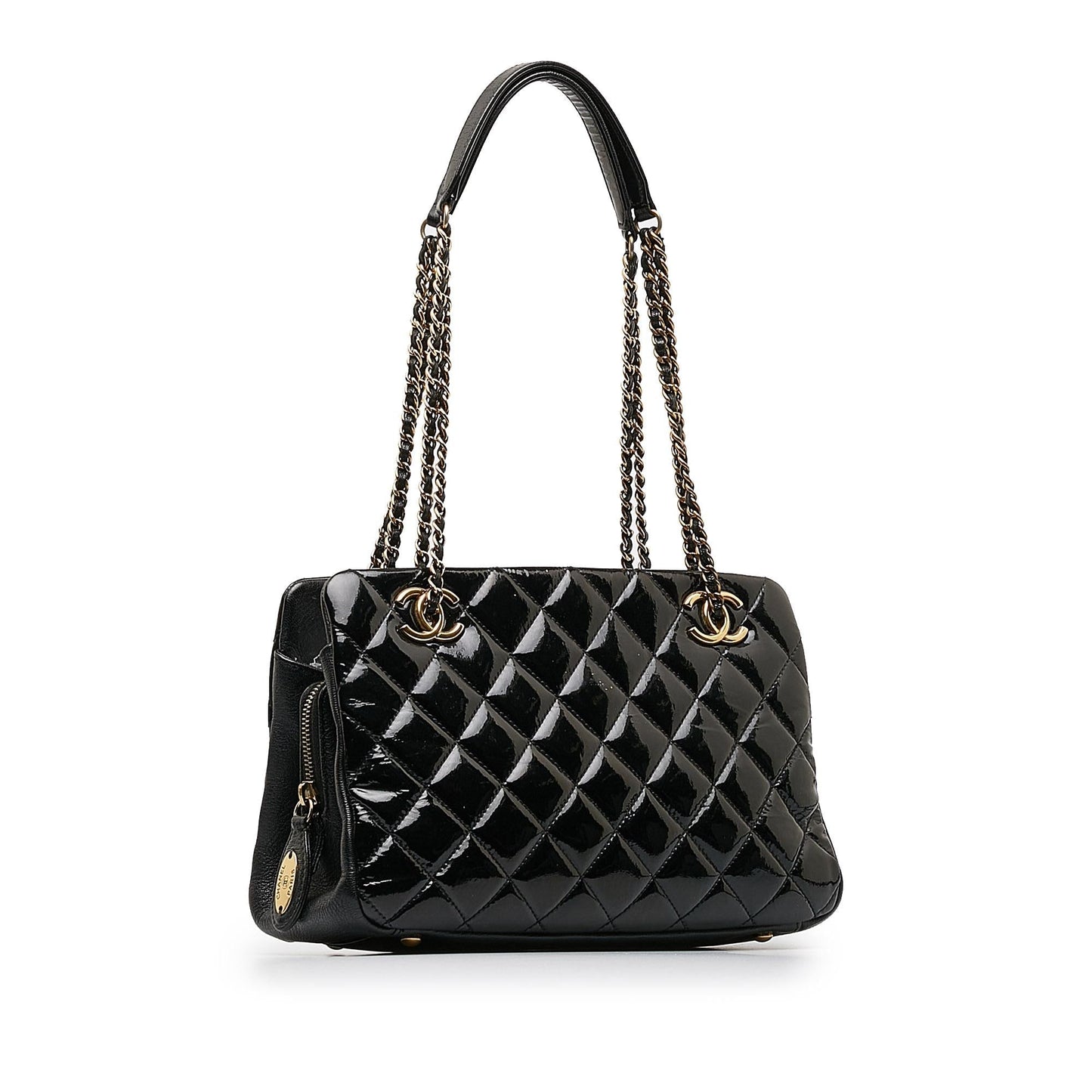 Chanel Patent Goatskin Paris Salzburg CC Eyelet Shoulder Bag
