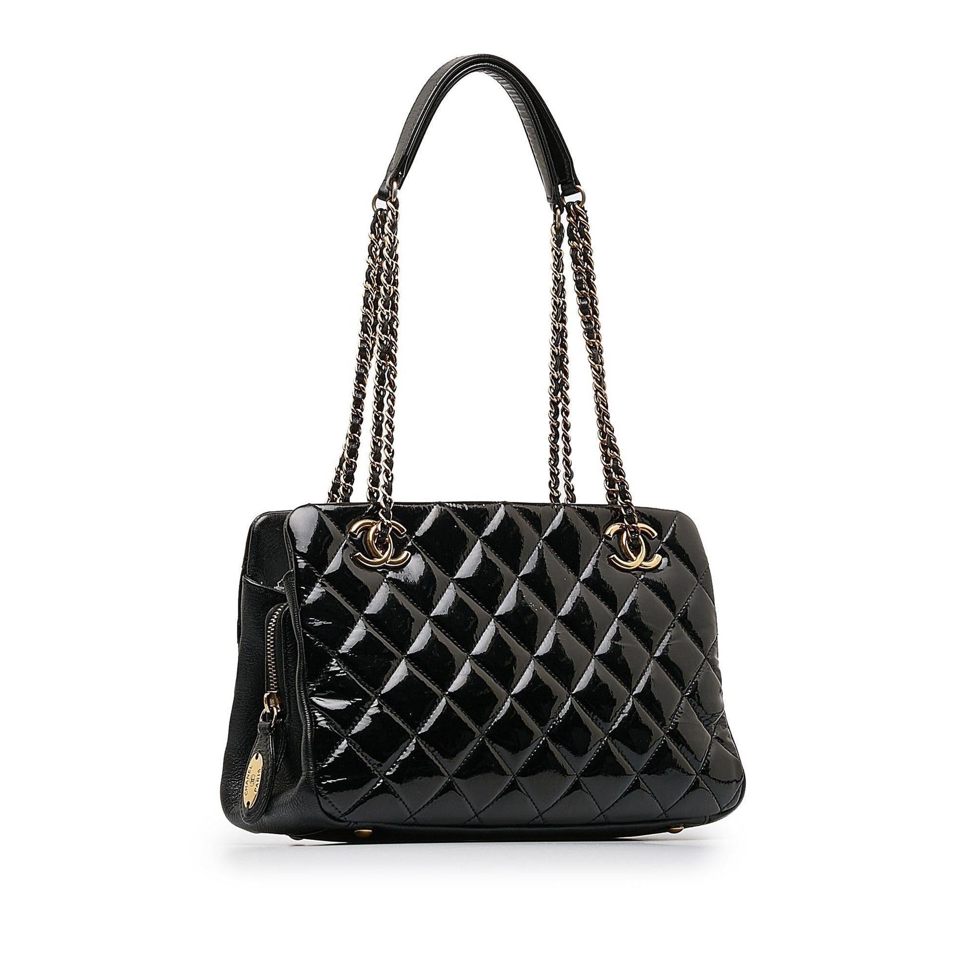Chanel Patent Goatskin Paris Salzburg CC Eyelet Shoulder Bag