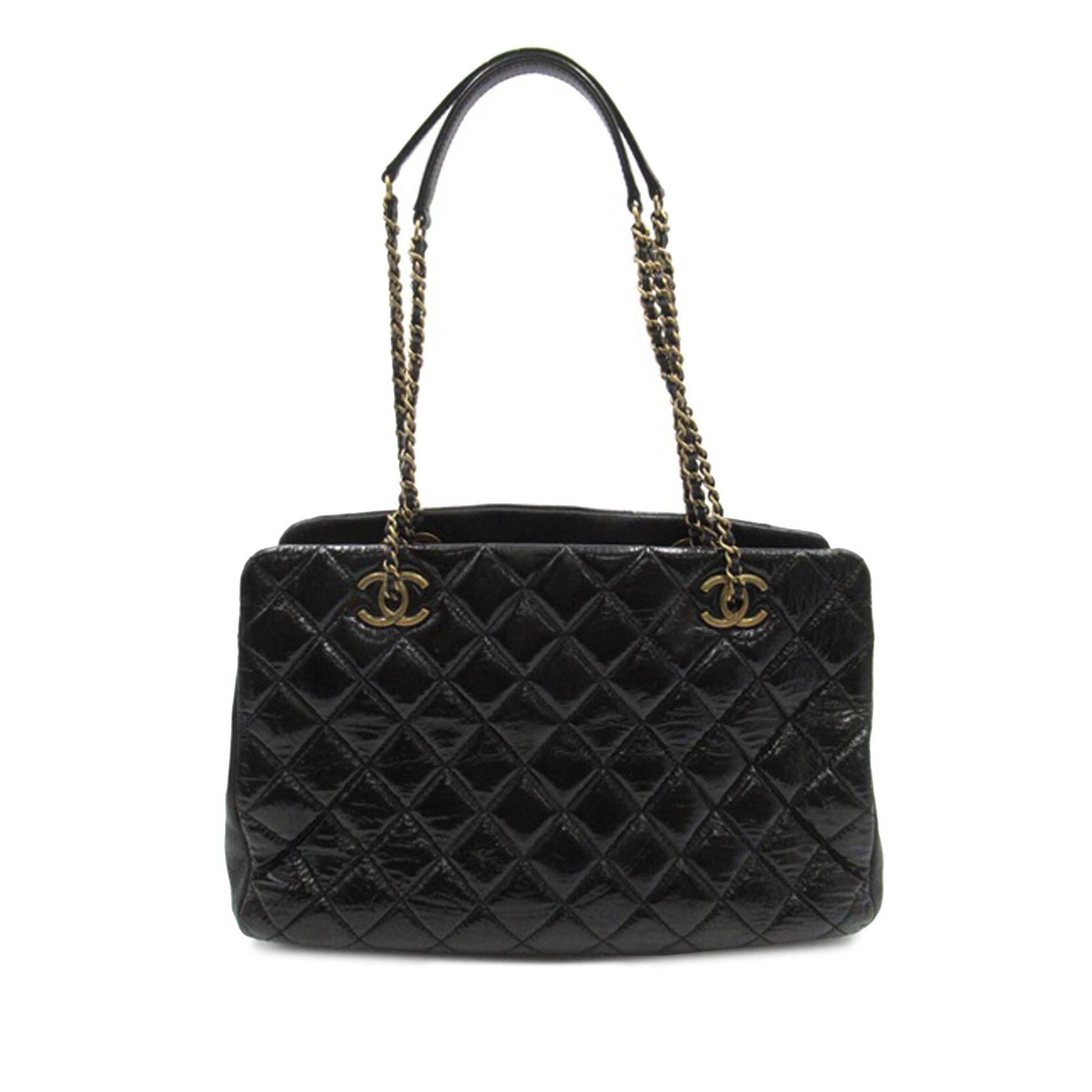 Chanel Patent Goatskin Paris Salzburg CC Eyelet Shoulder Bag Shg Kmmotx