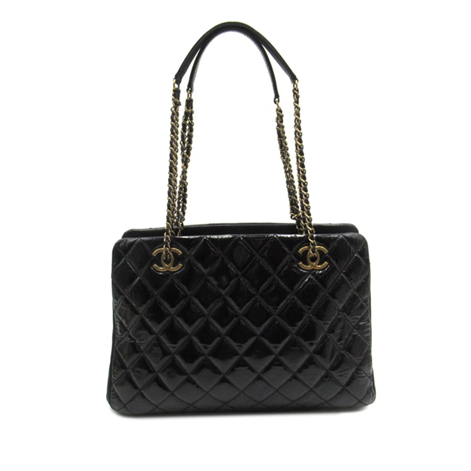 Chanel Patent Goatskin Paris Salzburg CC Eyelet Shoulder Bag Shg Kmmotx