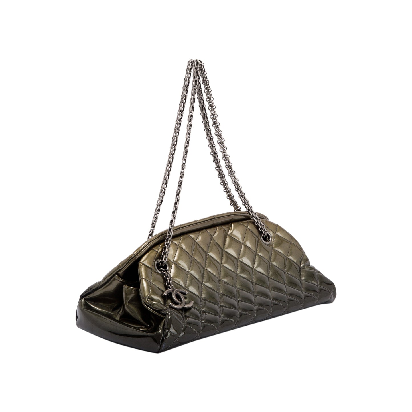 Chanel Patent Just Mademoiselle Bowler Travel Bag