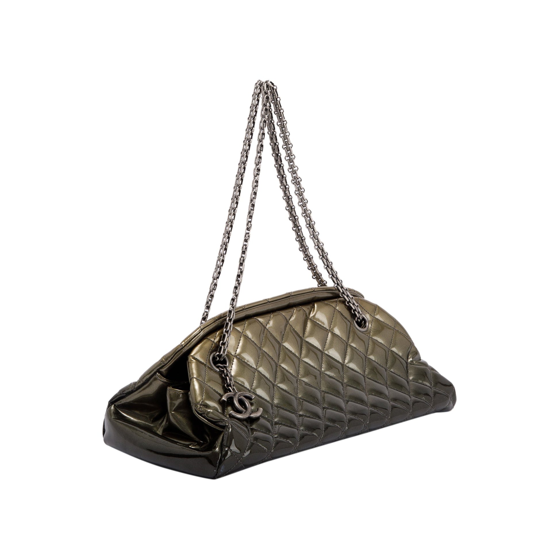 Chanel Patent Just Mademoiselle Bowler Travel Bag