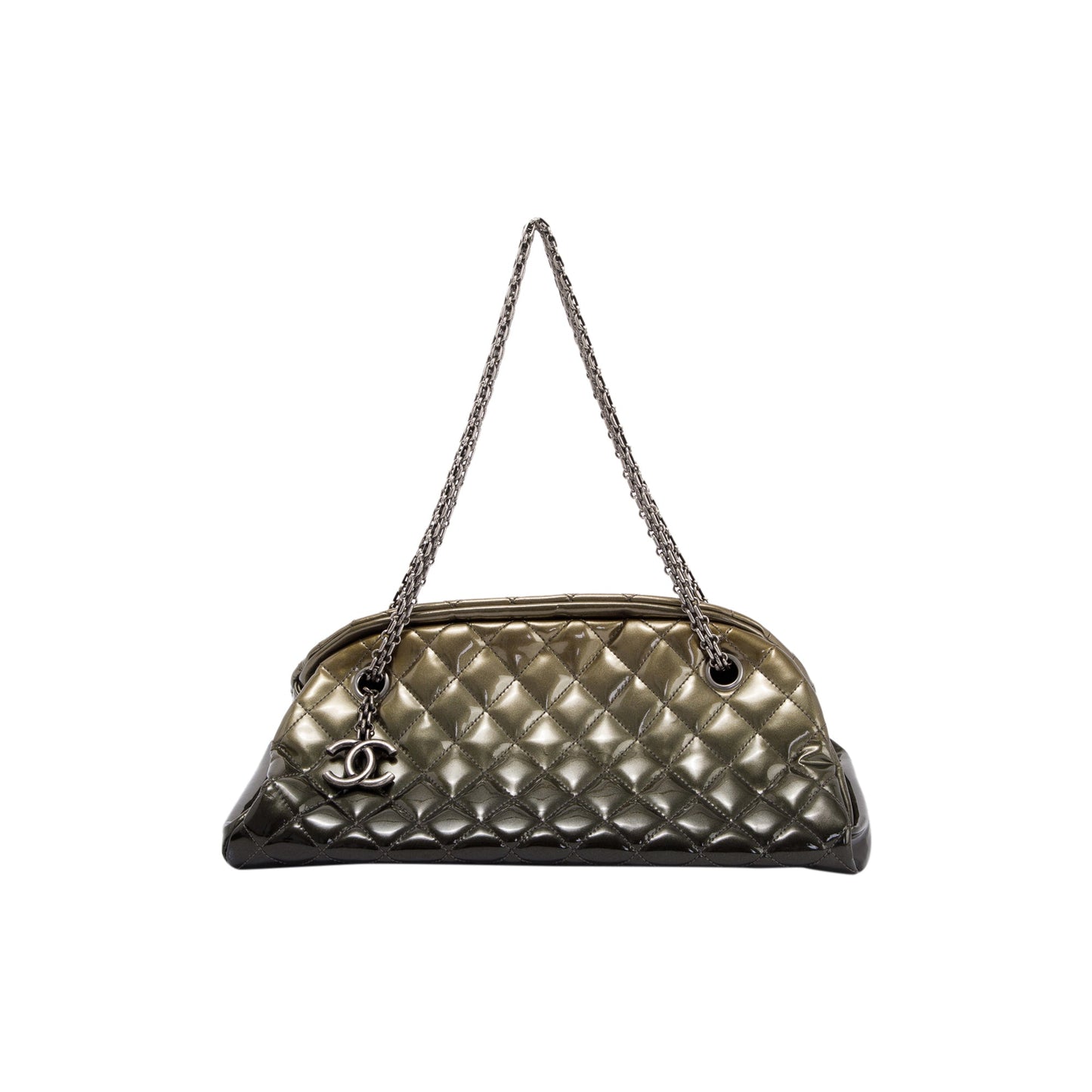 Chanel Patent Just Mademoiselle Bowler Travel Bag