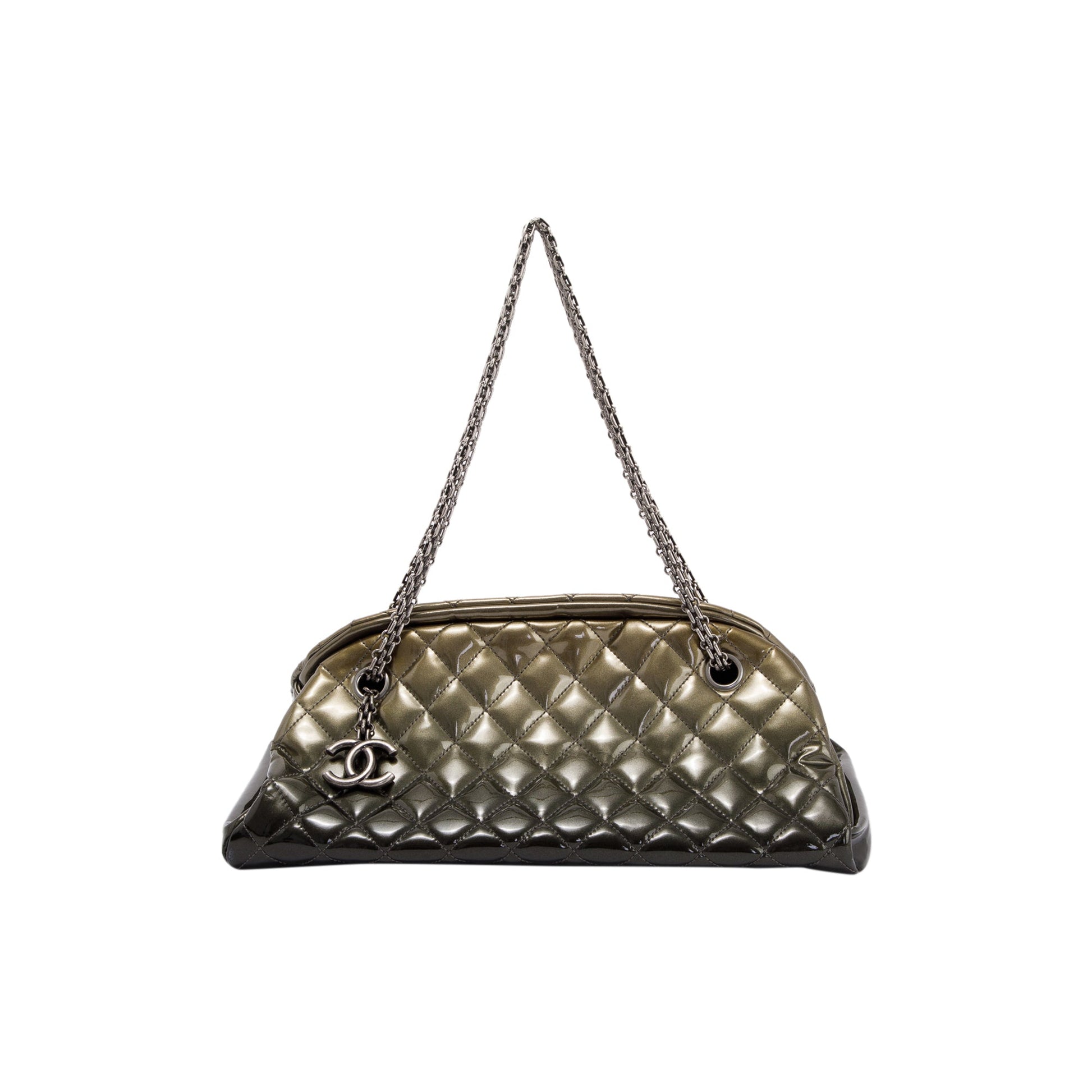 Chanel Patent Just Mademoiselle Bowler Travel Bag