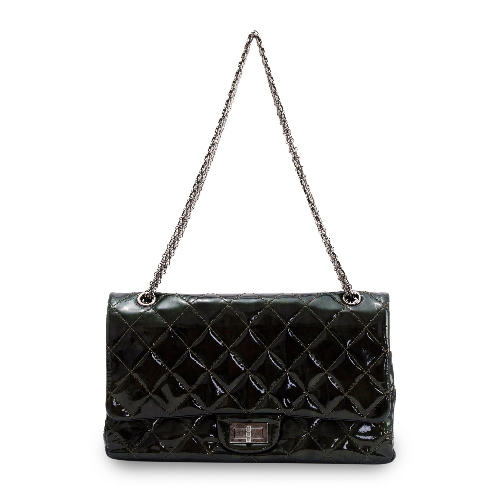 Chanel Patent 2.55 Reissue 227 Double Leather Travel Bag