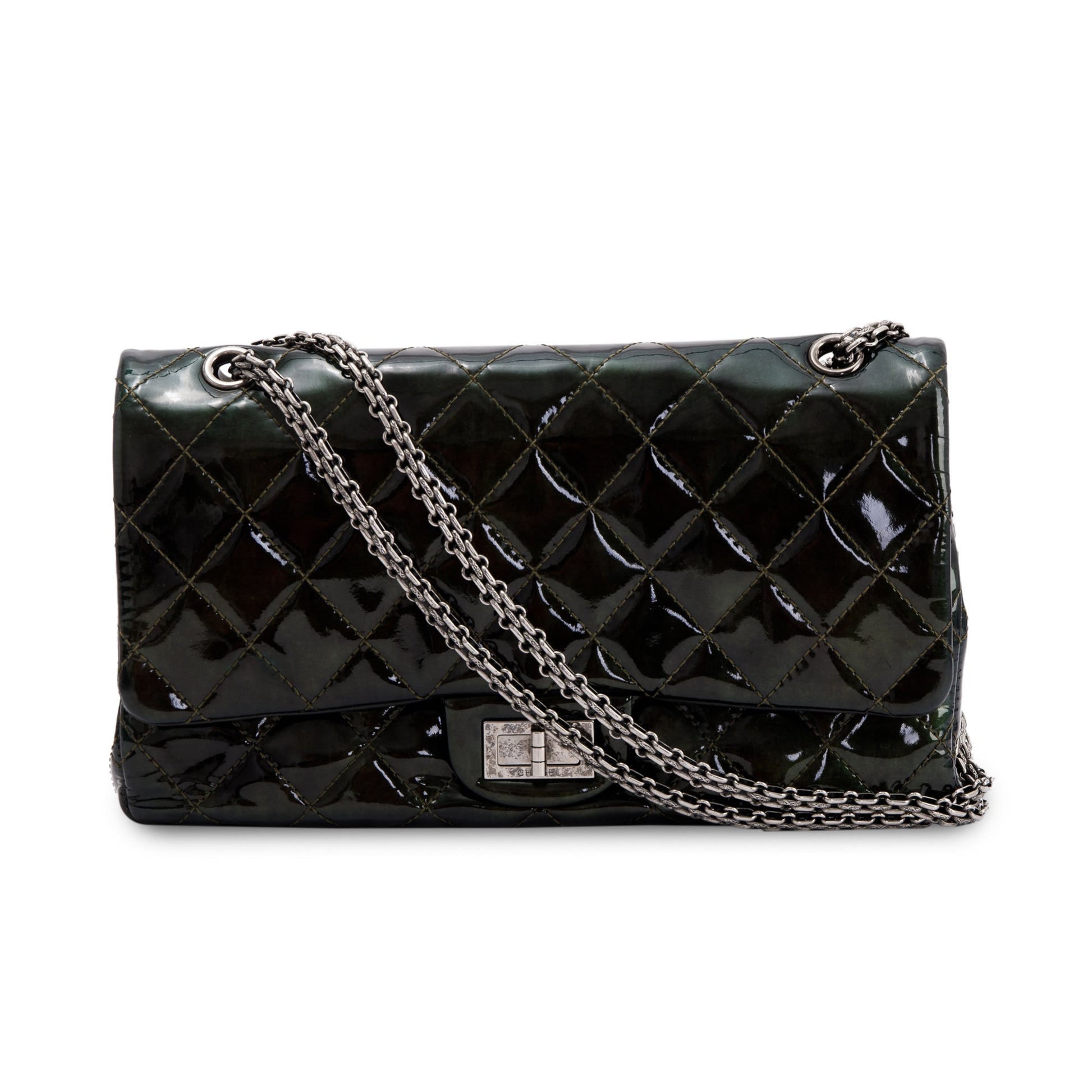 Chanel Patent 2.55 Reissue 227 Double Leather Travel Bag