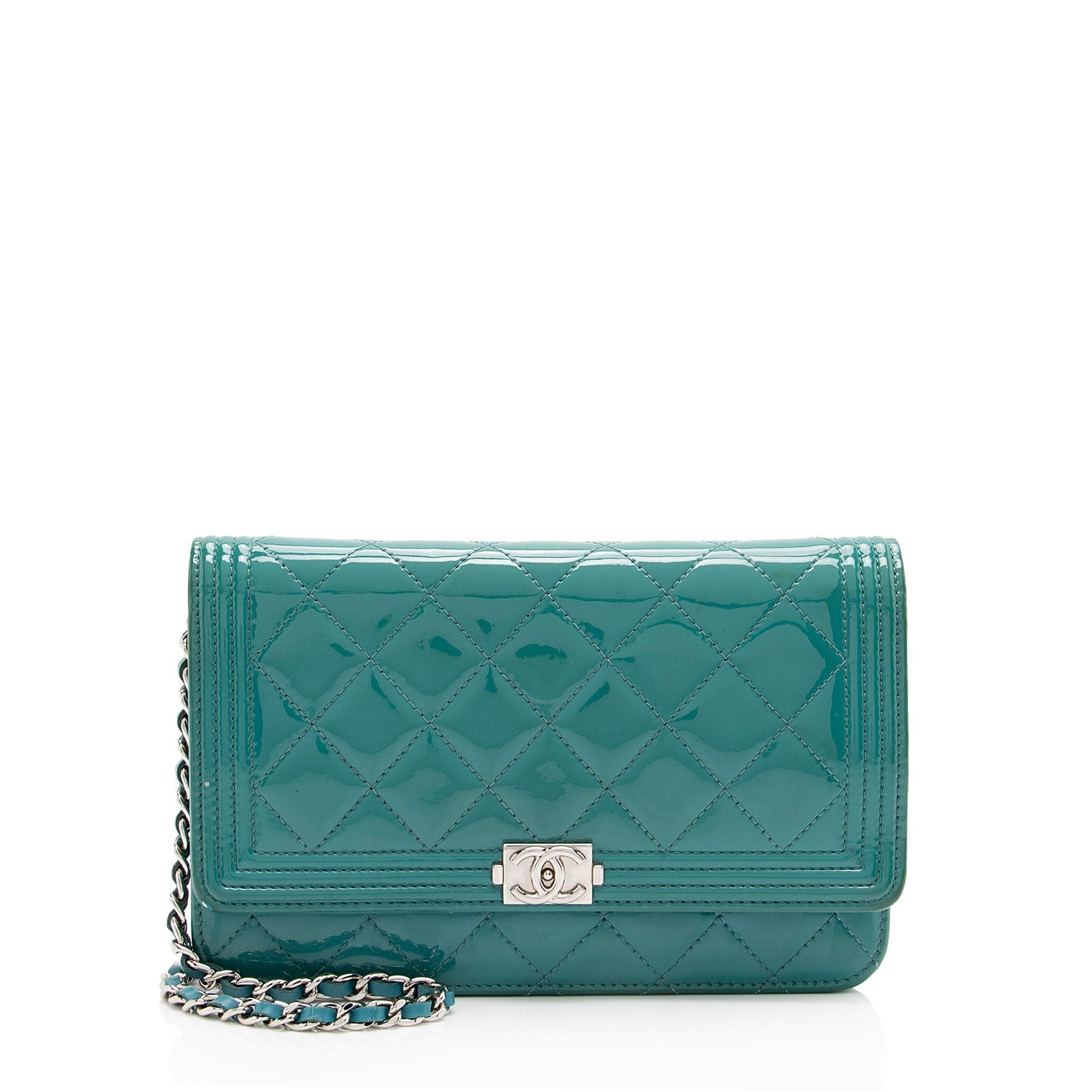 Chanel Patent Boy on Leather Wallet Case