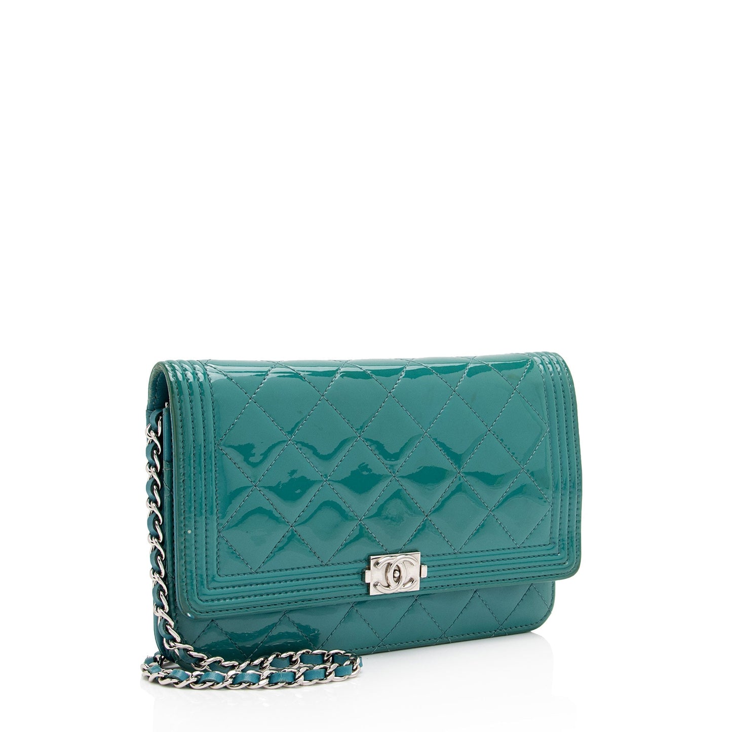 Chanel Patent Boy on Leather Wallet Case