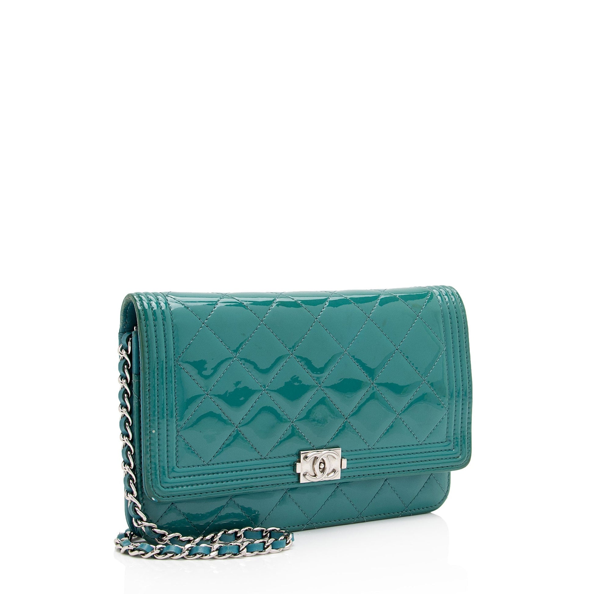 Chanel Patent Boy on Leather Wallet Case