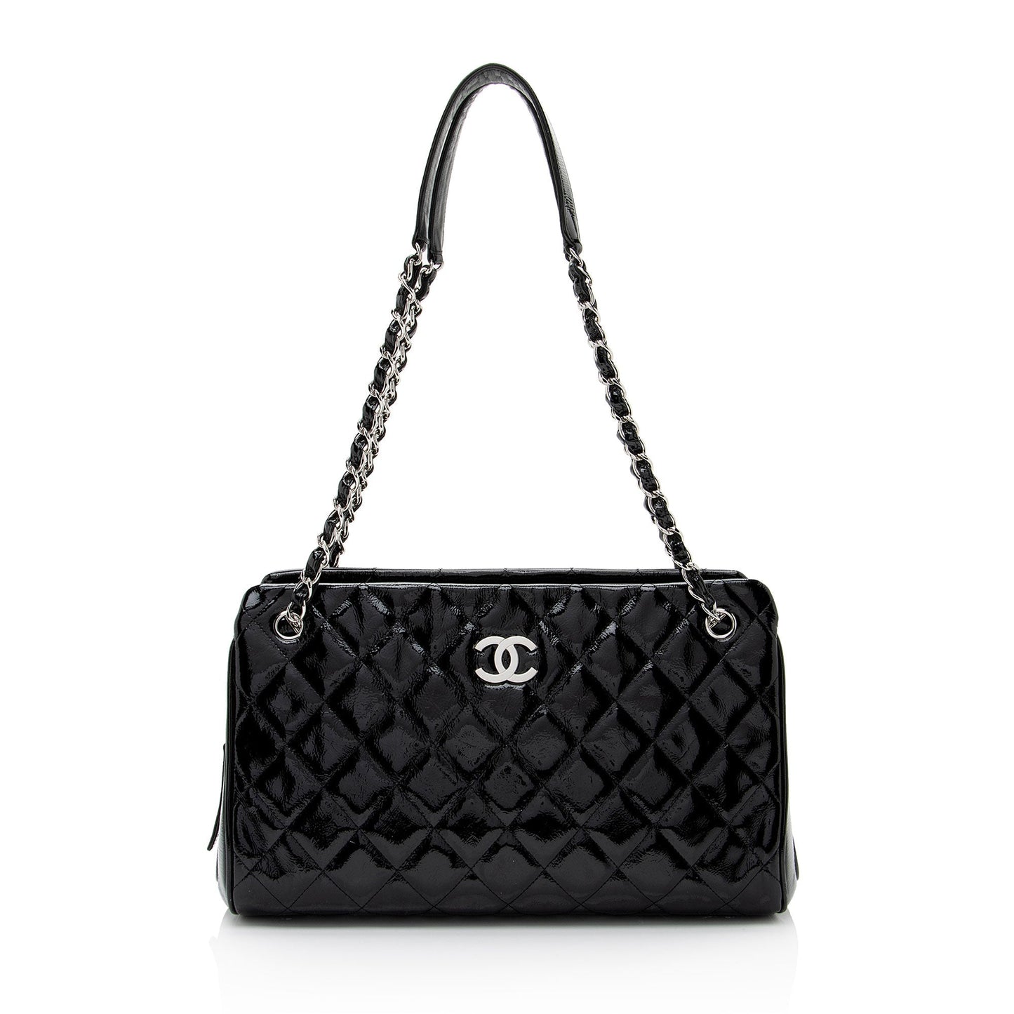 Chanel Patent CC Angle SHF-a6O8IJ Leather Tote Bag