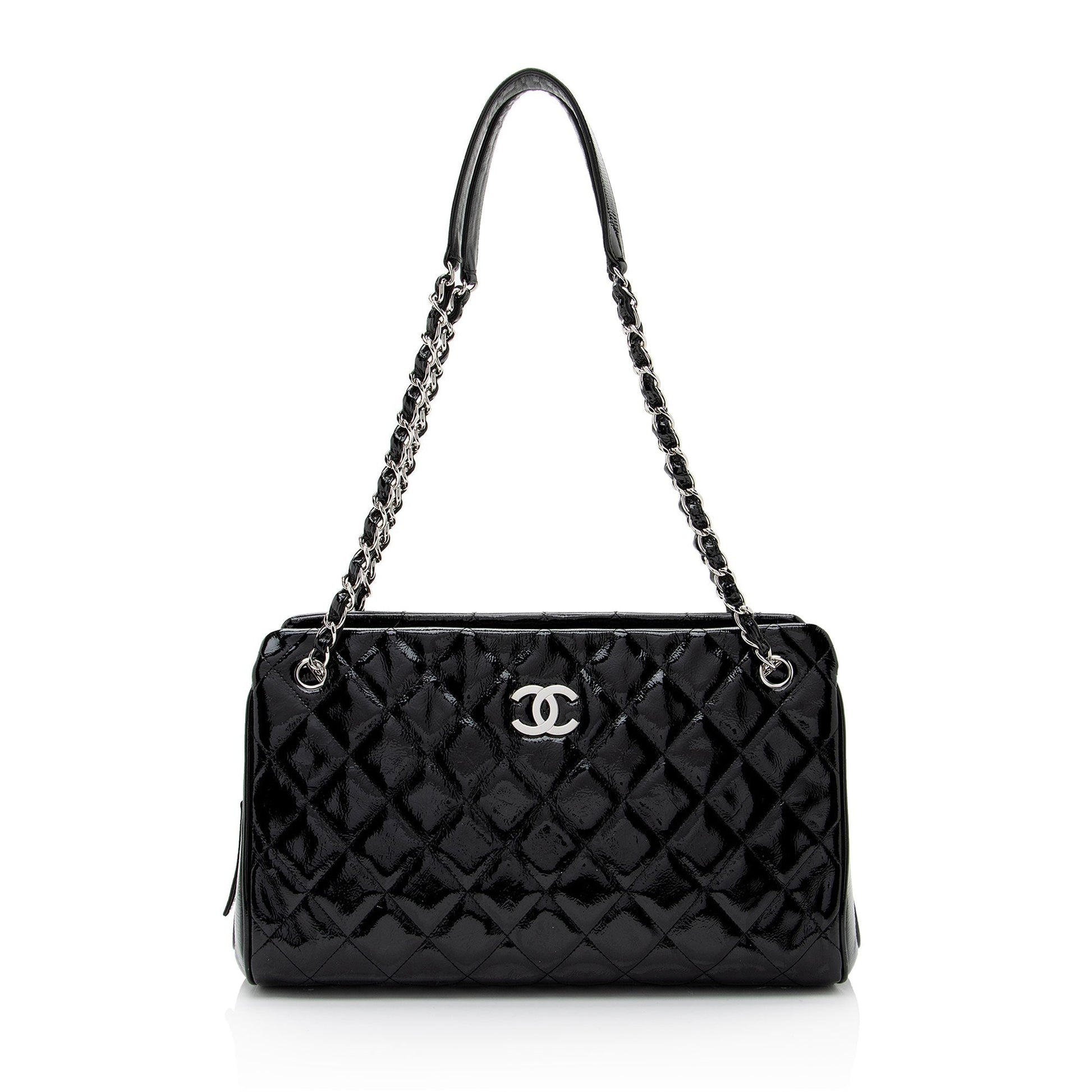 Chanel Patent CC Angle SHF-a6O8IJ Leather Tote Bag
