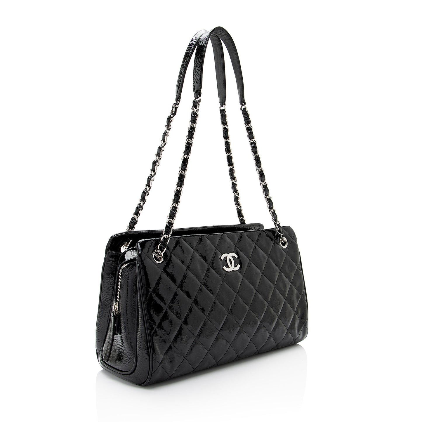 Chanel Patent CC Angle SHF-a6O8IJ Leather Tote Bag