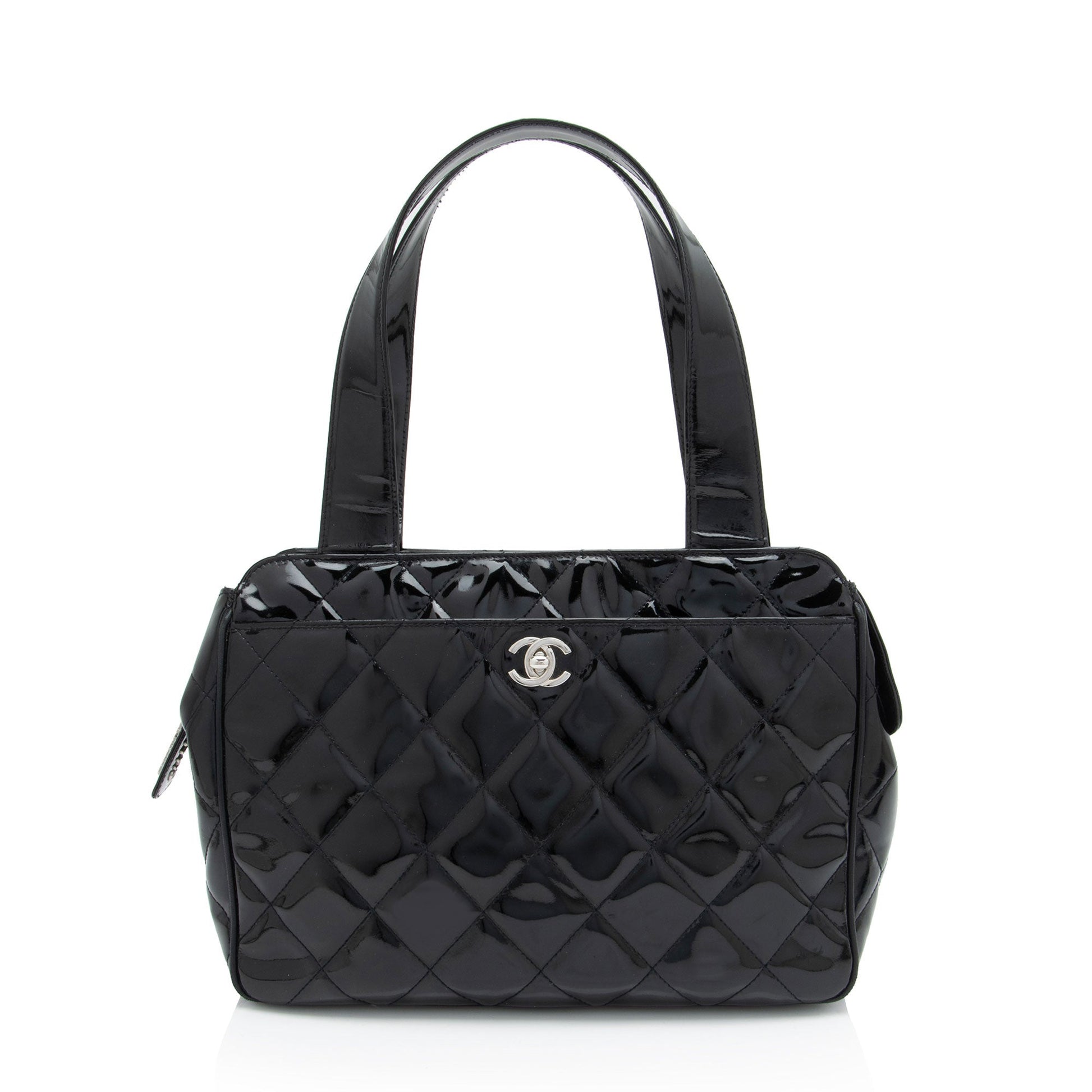 Chanel   Patent Leather CC Bowling Bag (SHF-S9yHE9)