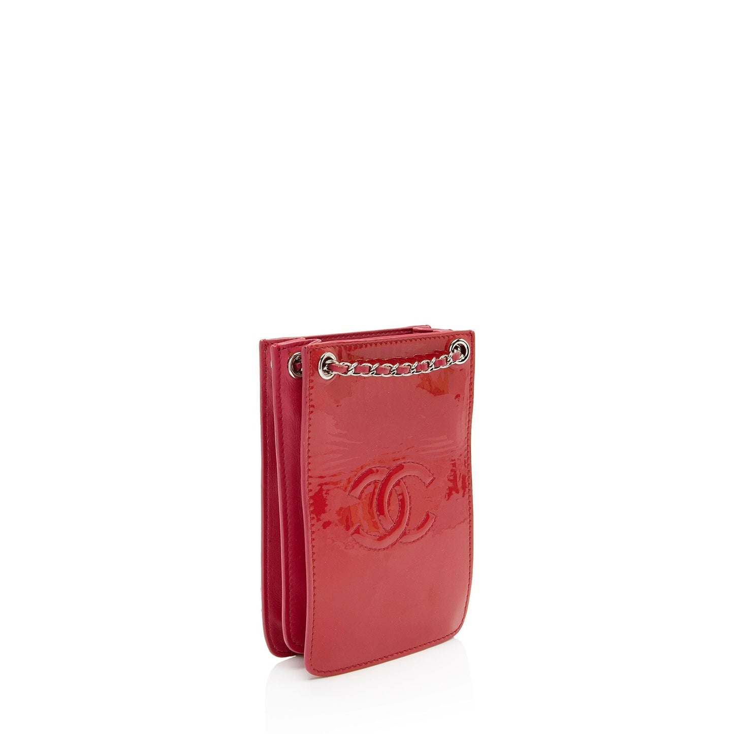 Chanel Patent Leather Cc Phone Holder Crossbody (Shf-8Mte1I)