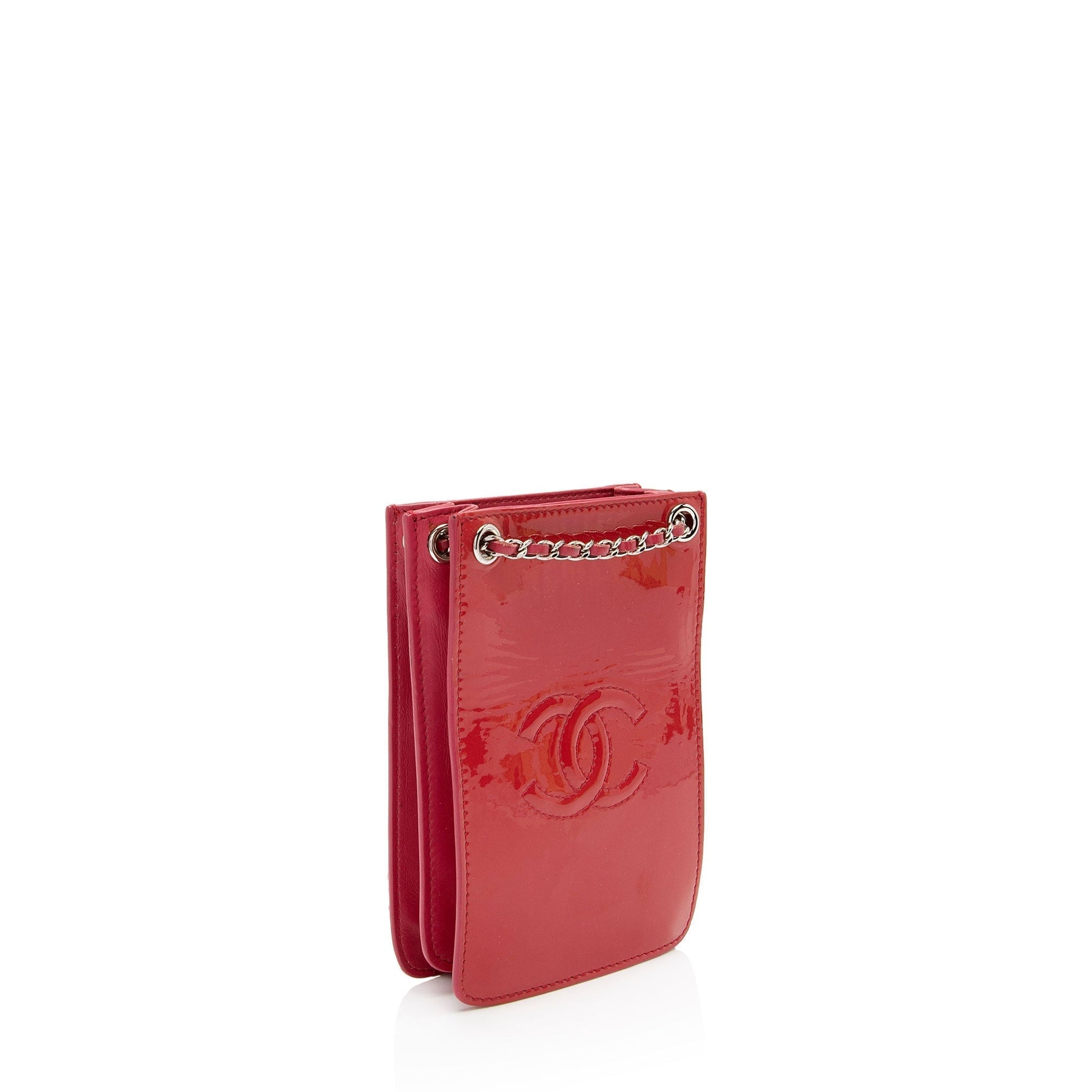 Chanel Patent Leather Cc Phone Holder Crossbody (Shf-8Mte1I)