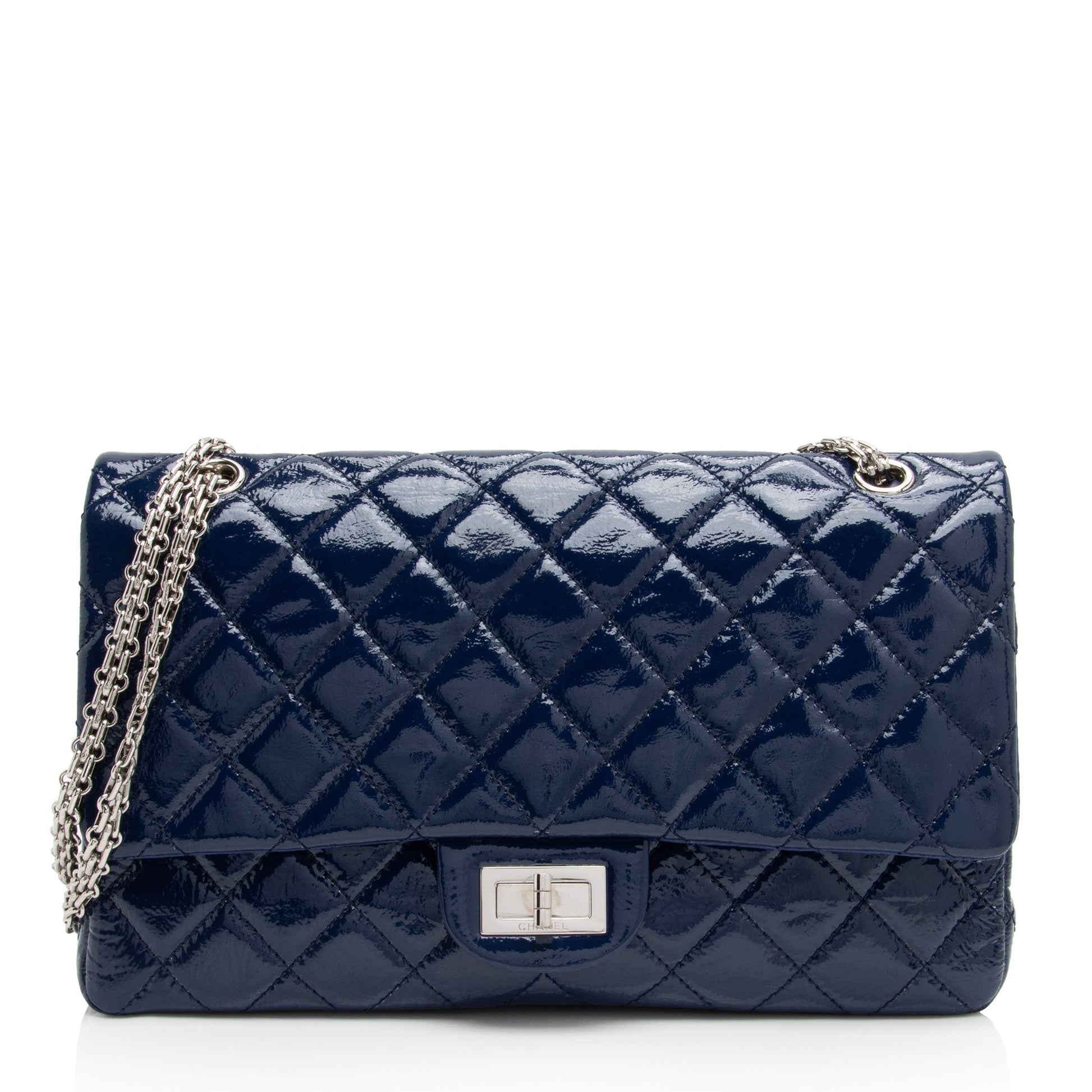 Chanel Patent Calfskin Reissue 227 Double Flap Leather Shoulder Bag