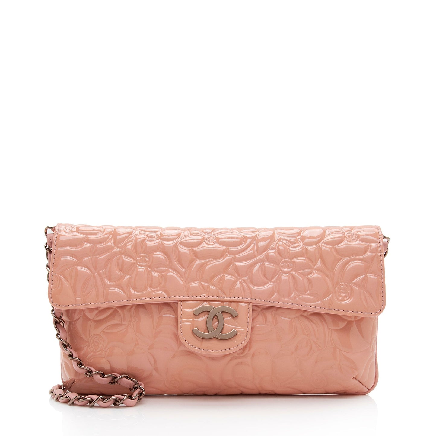 Chanel Patent Camellia Classic Single Flap SHF-xZYOWM Leather Shoulder Bag