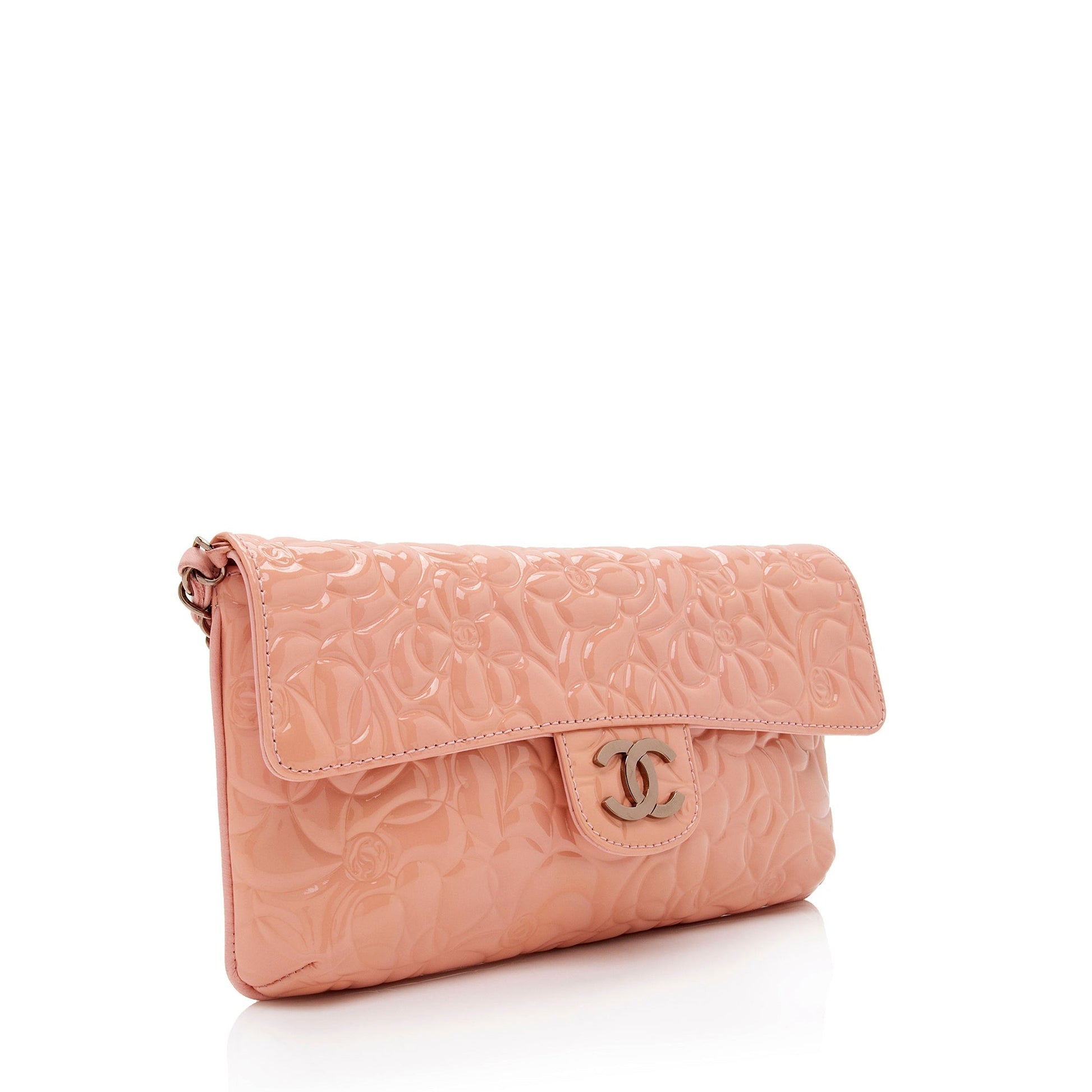 Chanel Patent Camellia Classic Single Flap SHF-xZYOWM Leather Shoulder Bag