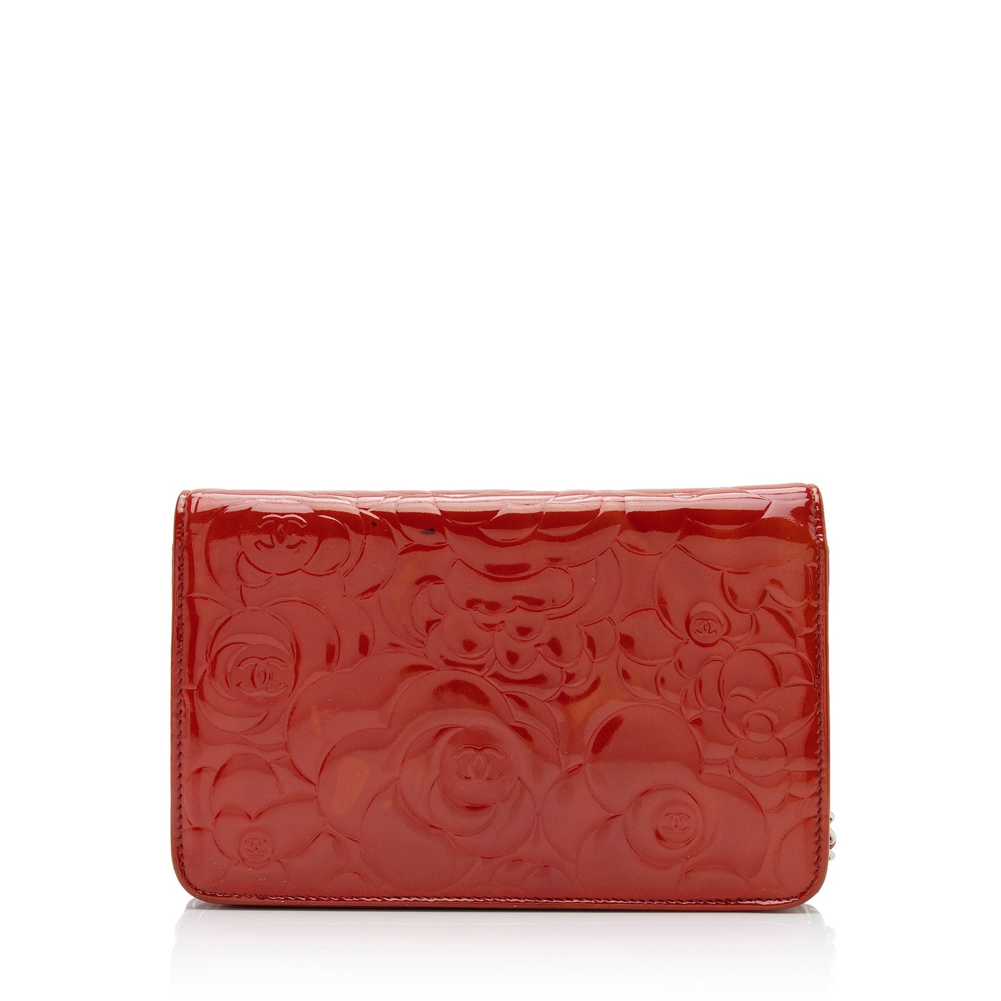 Chanel Patent Camellia on SHF-nIpb70 Leather Wallet Case