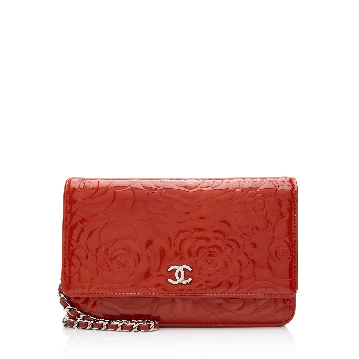 Chanel Patent Camellia on SHF-nIpb70 Leather Wallet Case
