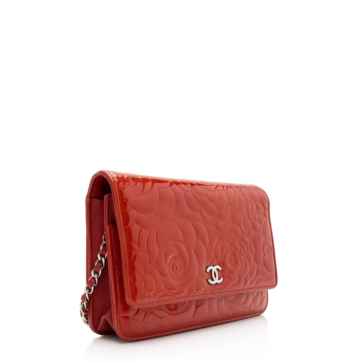 Chanel Patent Camellia on SHF-nIpb70 Leather Wallet Case