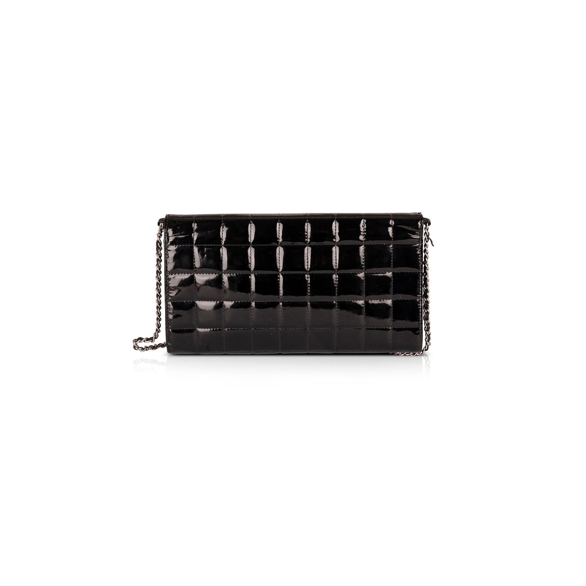 Chanel Patent Chocolate Bar Leather Travel Bag