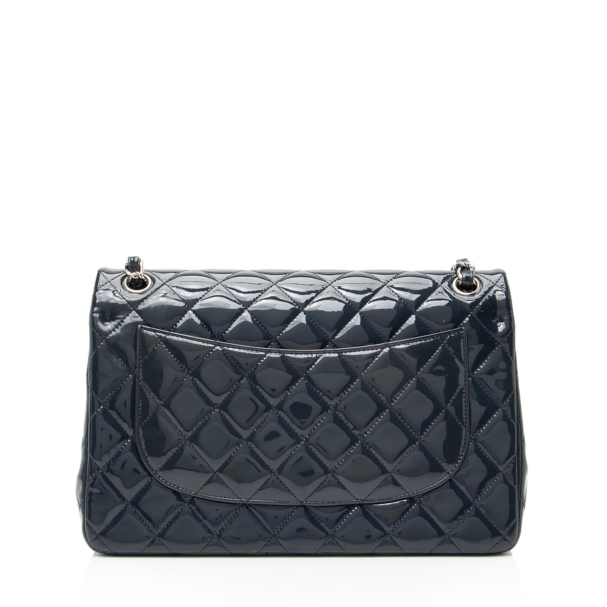Chanel Patent Classic Jumbo Double Flap SHF Leather Shoulder Bag 3
