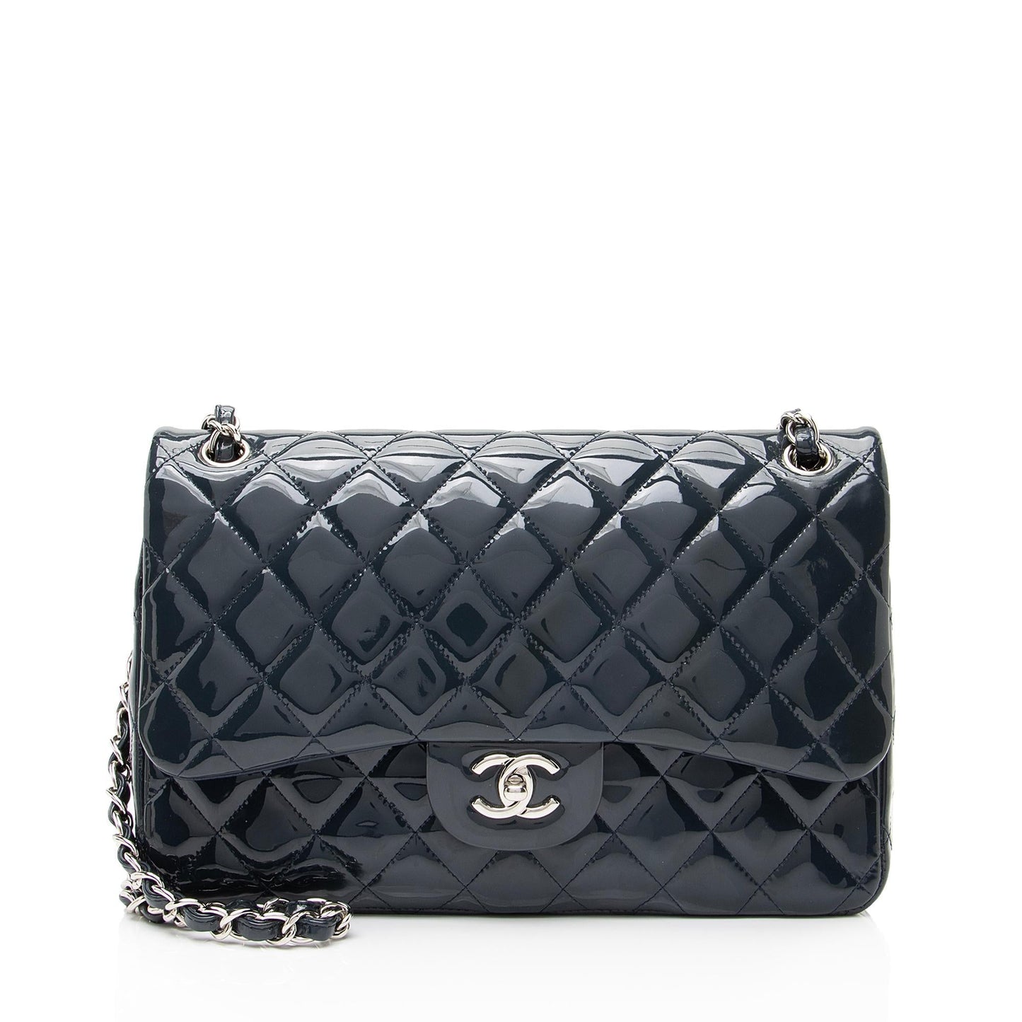 Chanel Patent Classic Jumbo Double Flap SHF Leather Shoulder Bag 3