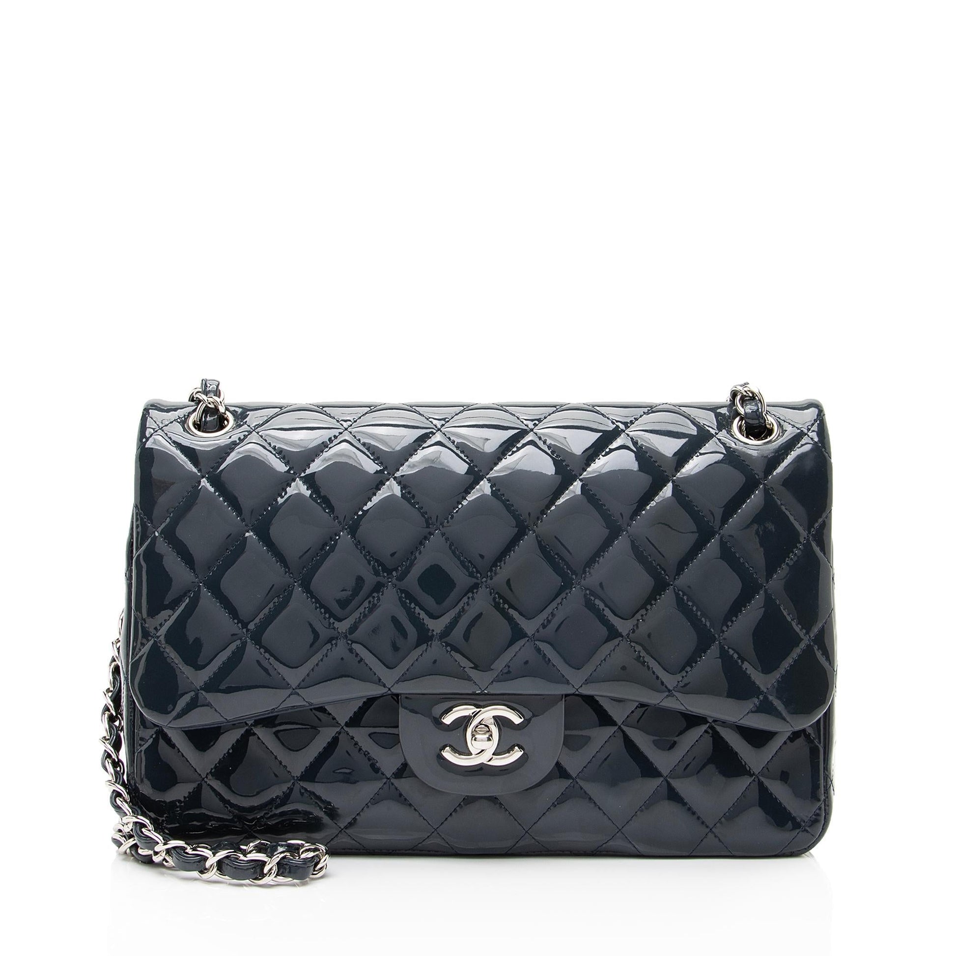 Chanel Patent Classic Jumbo Double Flap SHF Leather Shoulder Bag 3