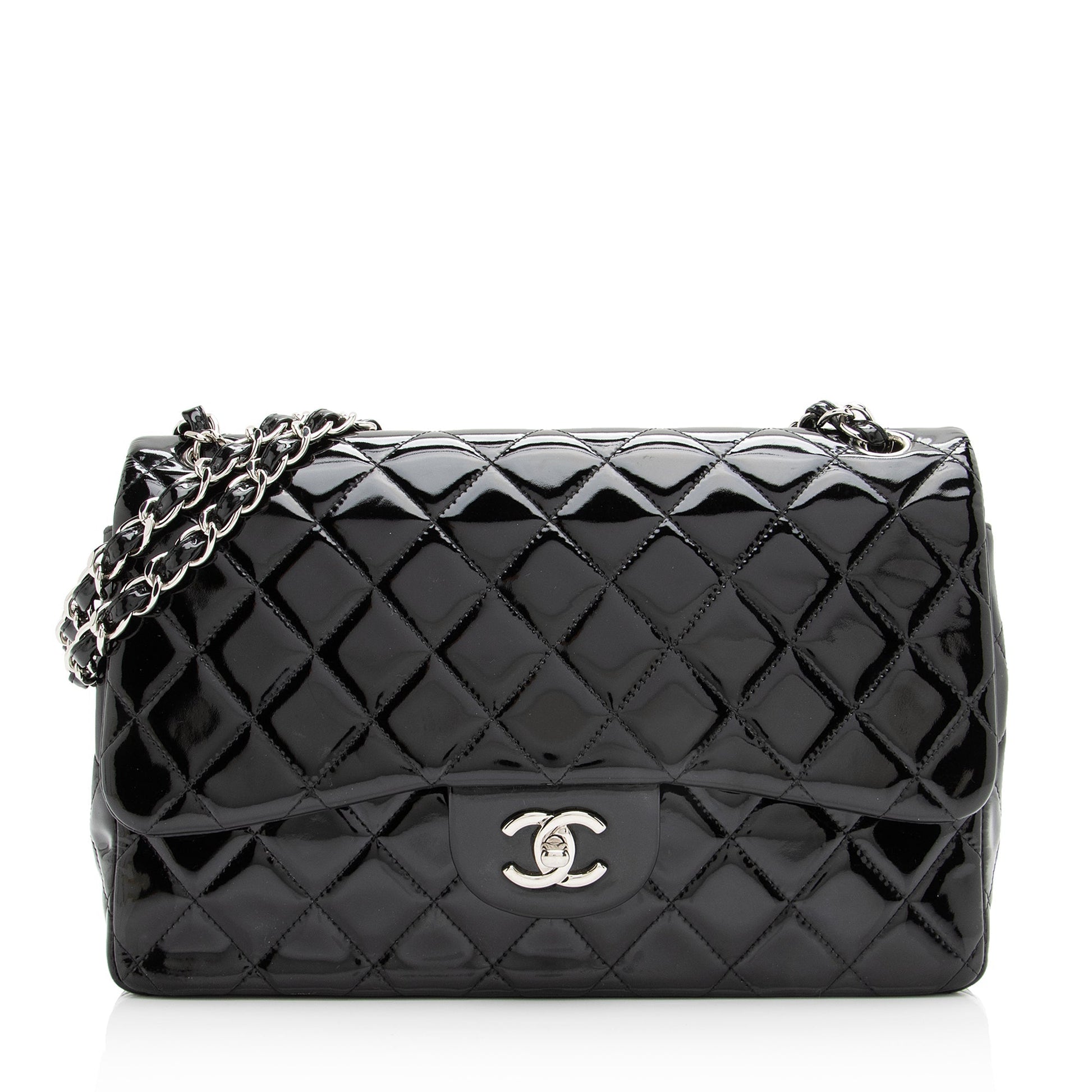 Chanel Patent Classic Jumbo Double Flap SHF Leather Shoulder Bag 4