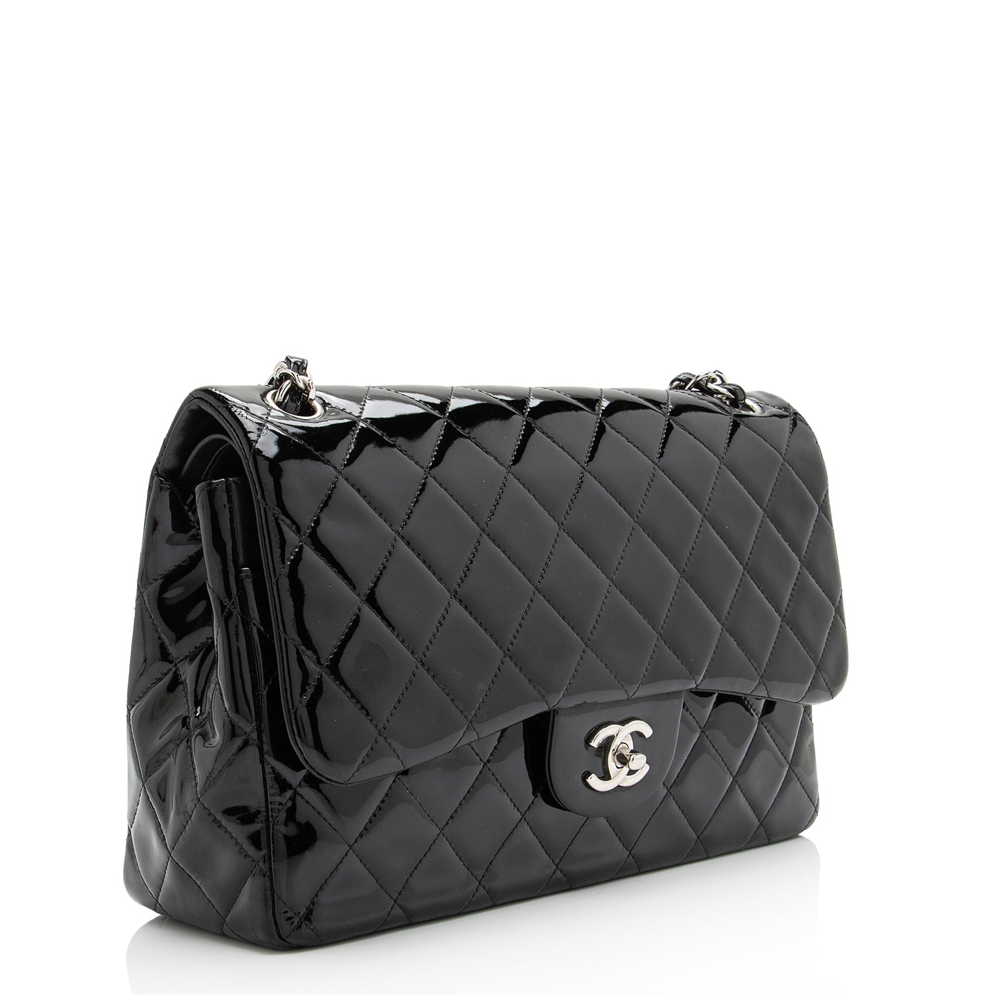 Chanel Patent Classic Jumbo Double Flap SHF Leather Shoulder Bag 4