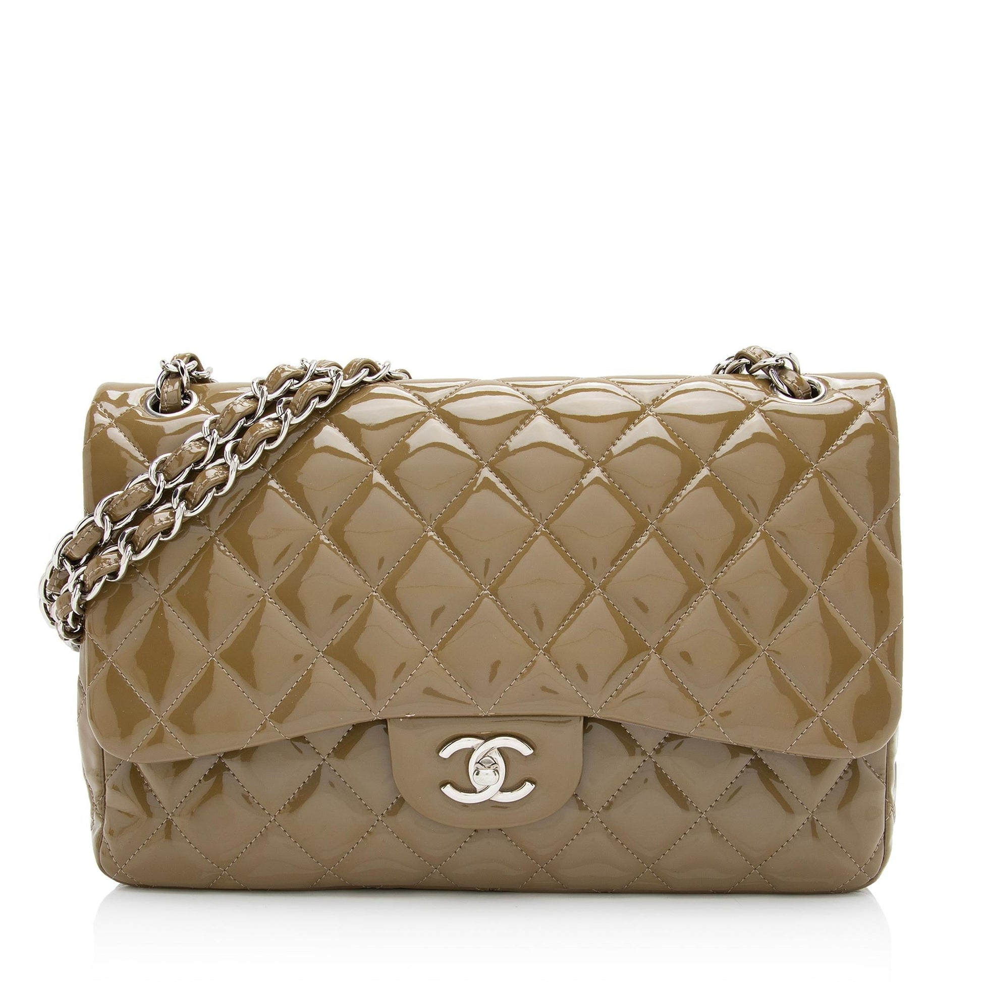 Chanel Patent Classic Jumbo Double Flap SHF-PkdZxO Leather Shoulder Bag