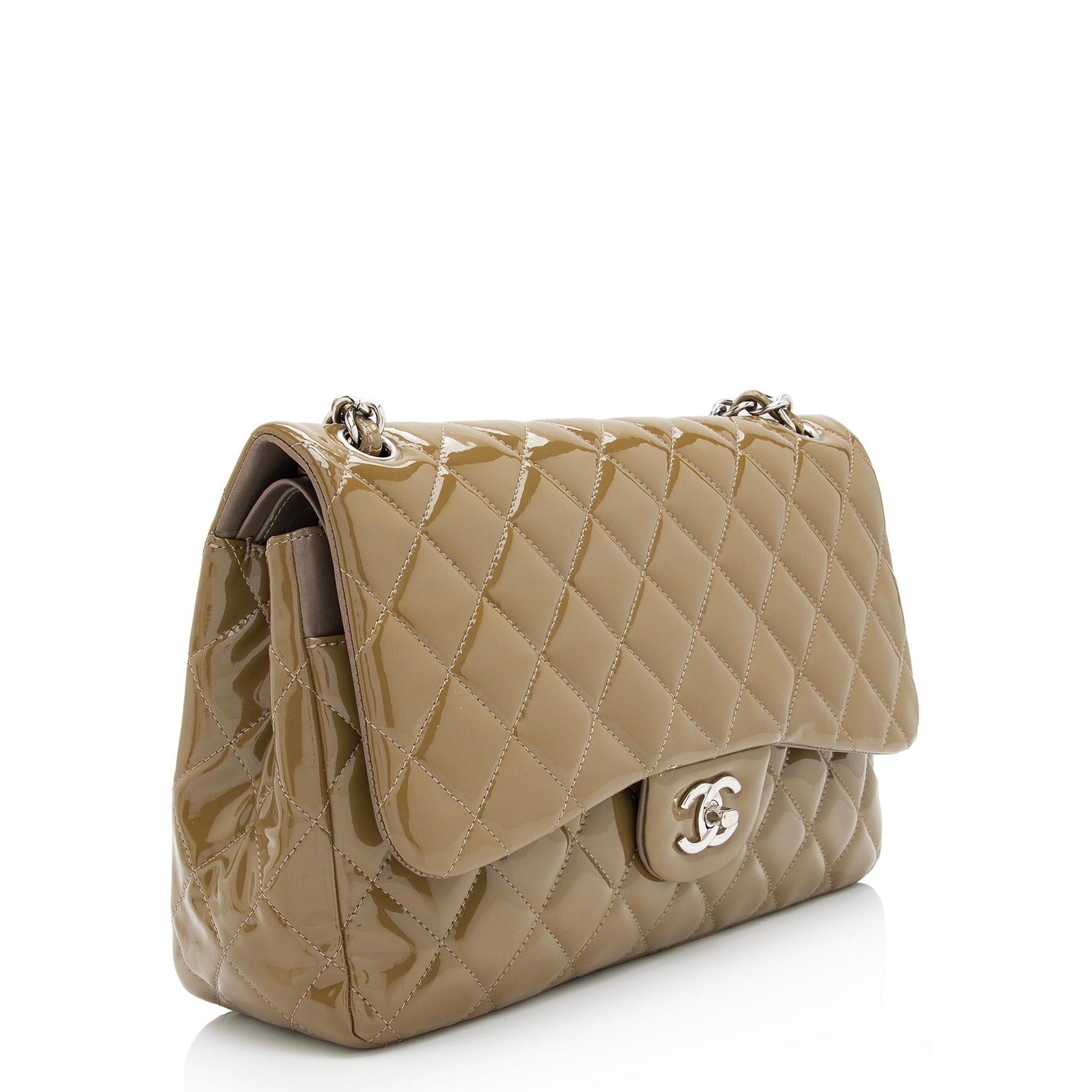 Chanel Patent Classic Jumbo Double Flap SHF-PkdZxO Leather Shoulder Bag