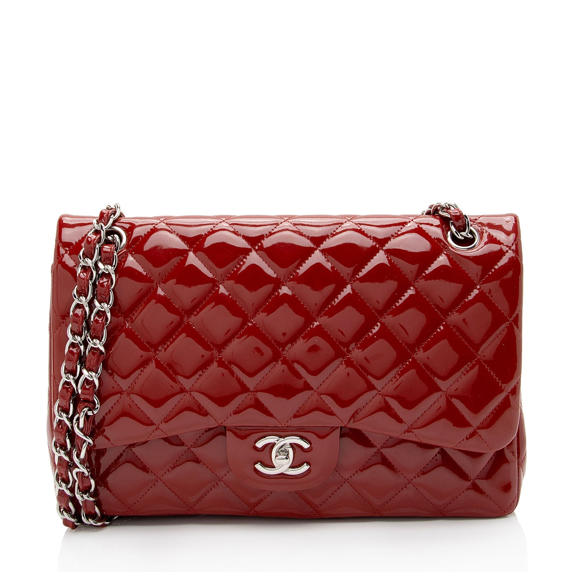 Chanel Patent Classic Jumbo Double Flap Leather Shoulder Bag