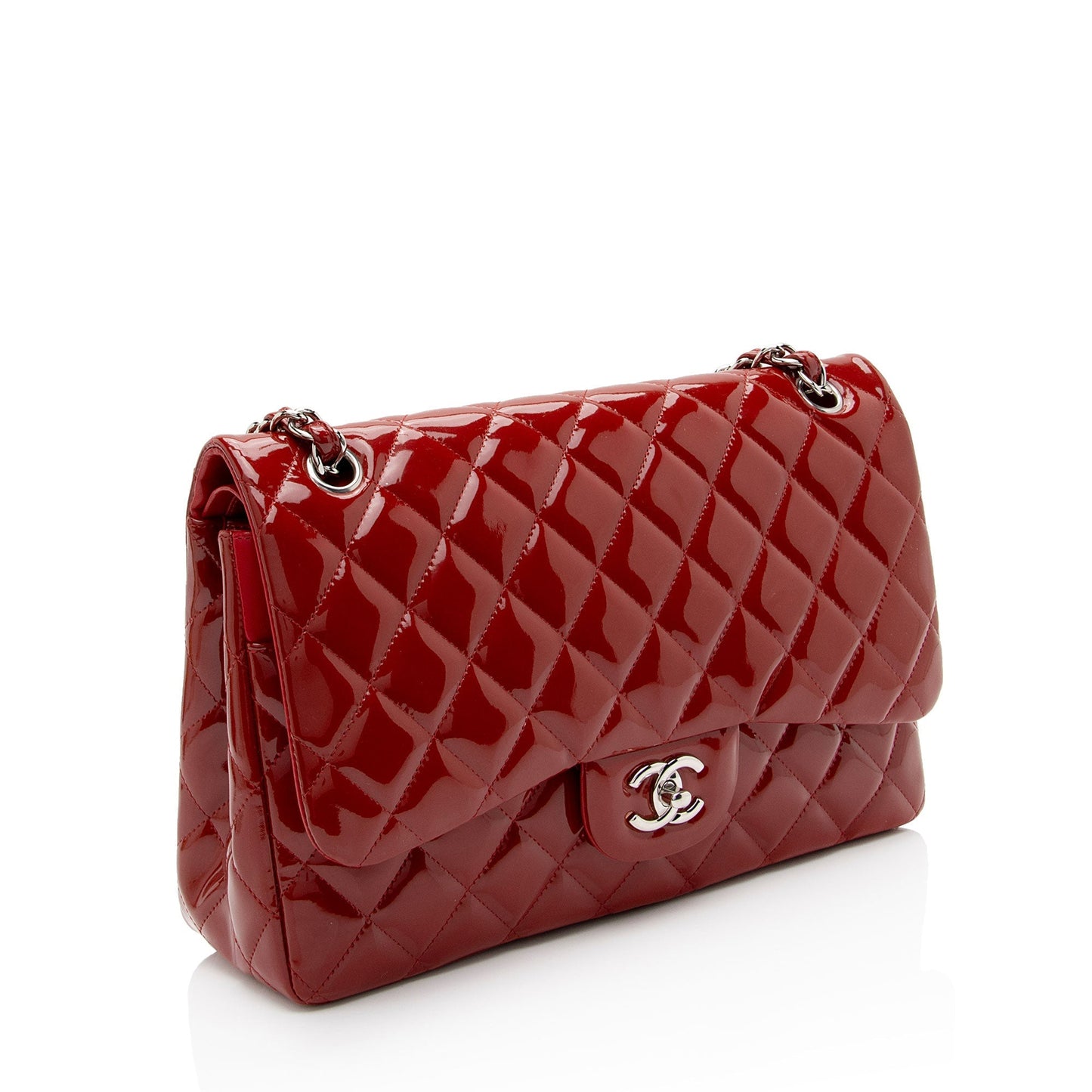 Chanel Patent Classic Jumbo Double Flap Leather Shoulder Bag