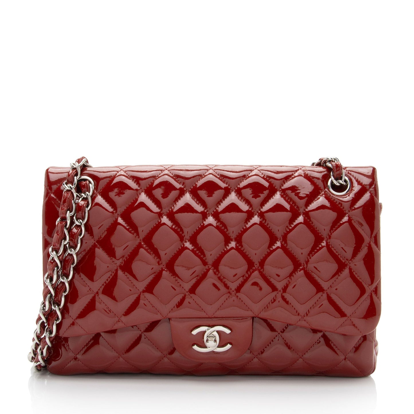 Chanel Patent Classic Jumbo Double Flap SHF-Sit8OS Leather Shoulder Bag