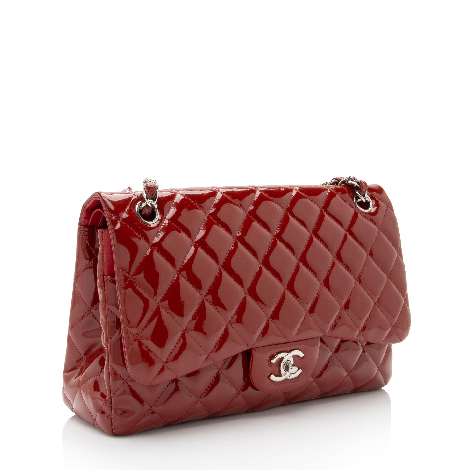 Chanel Patent Classic Jumbo Double Flap SHF-Sit8OS Leather Shoulder Bag