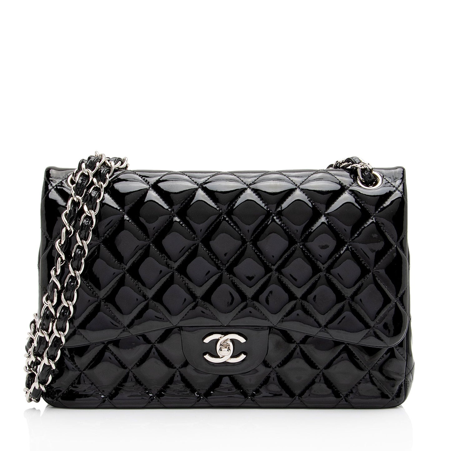Chanel Patent Classic Jumbo Double Flap SHF-lMNM0P Leather Shoulder Bag