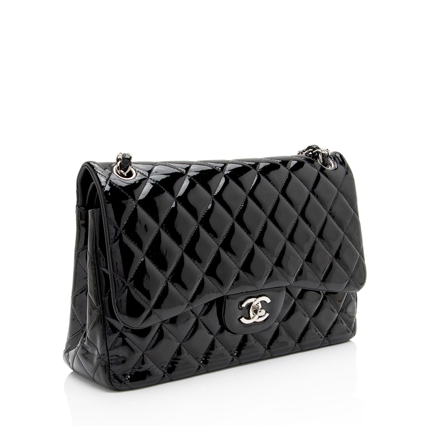 Chanel Patent Classic Jumbo Double Flap SHF-lMNM0P Leather Shoulder Bag