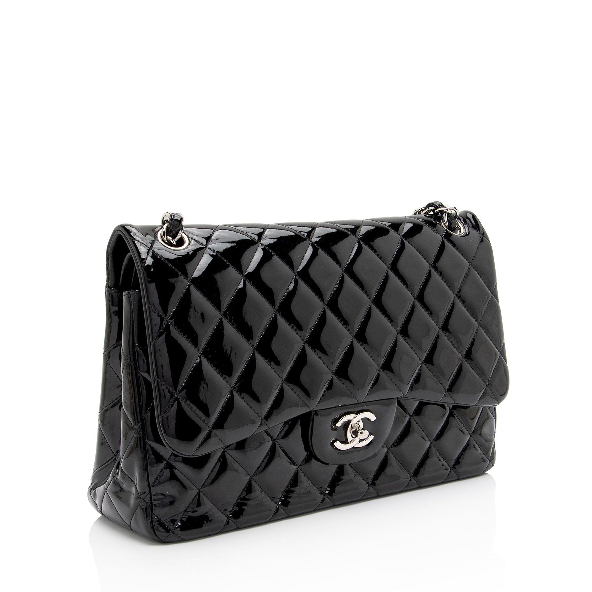 Chanel Patent Classic Jumbo Double Flap SHF-lMNM0P Leather Shoulder Bag