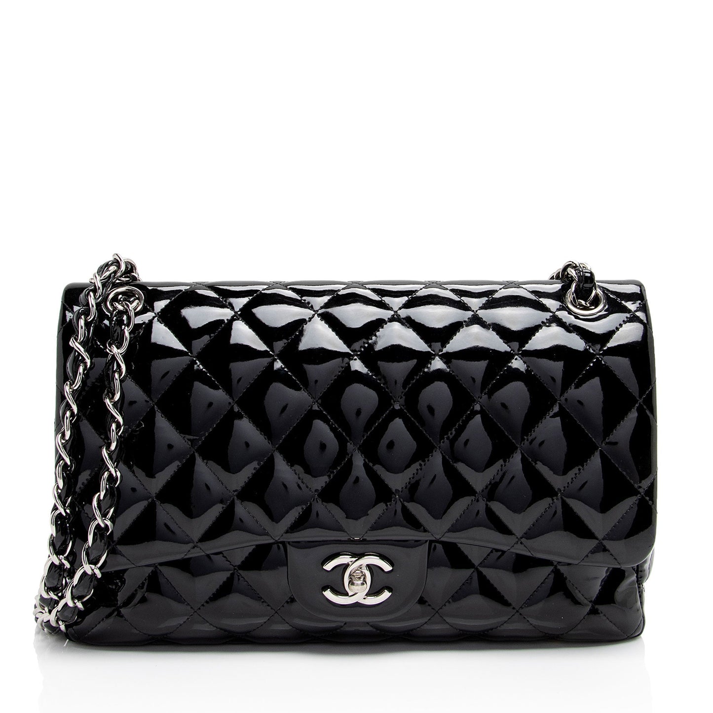Chanel Patent Classic Jumbo Double Flap SHF-zuaFhW Leather Shoulder Bag