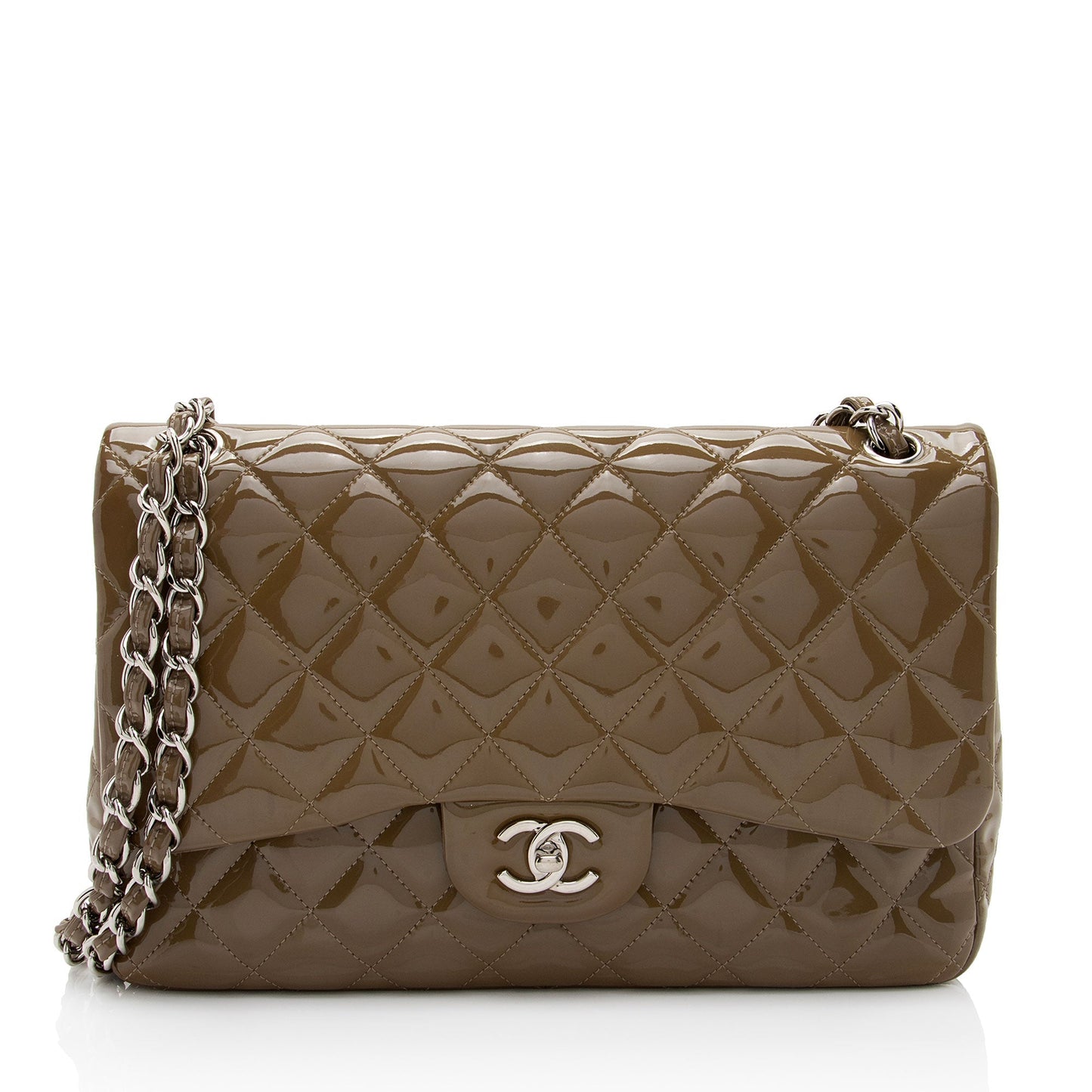 Chanel Patent Classic Jumbo Double Flap SHF-jE6UCt Leather Shoulder Bag