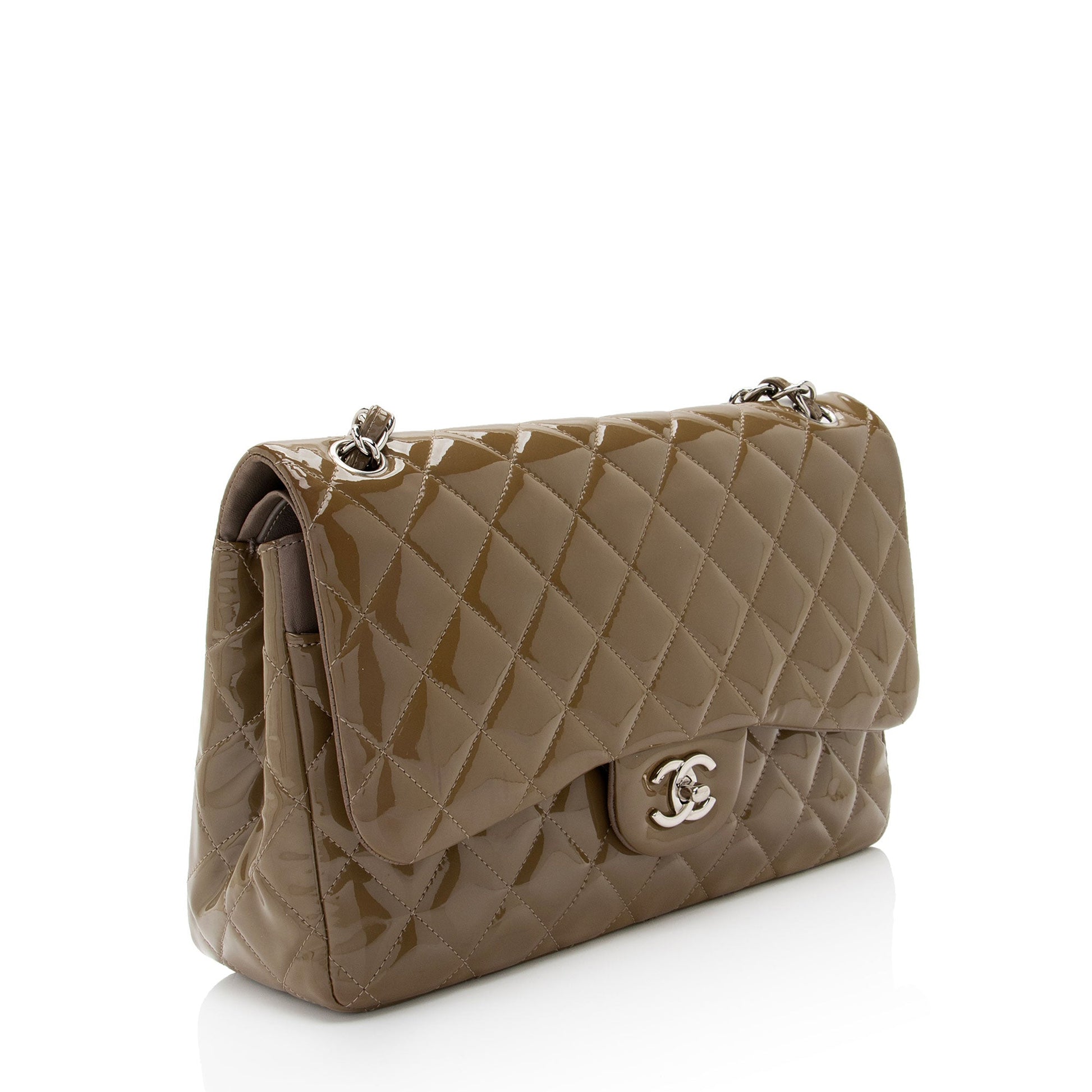 Chanel Patent Classic Jumbo Double Flap SHF-jE6UCt Leather Shoulder Bag