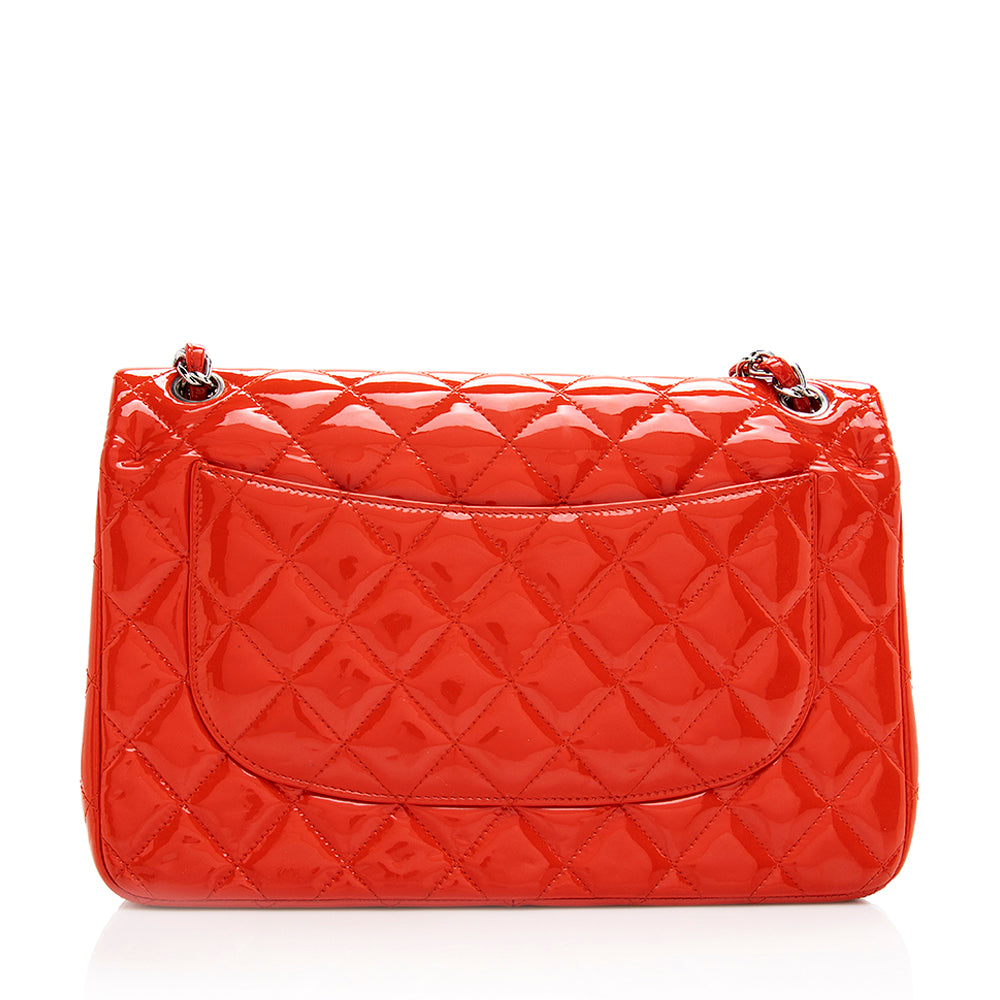 Chanel Patent Classic Jumbo Double Flap SHF Leather Shoulder Bag