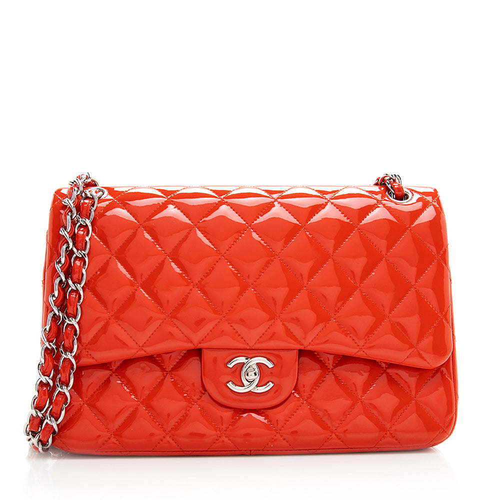 Chanel Patent Classic Jumbo Double Flap SHF Leather Shoulder Bag