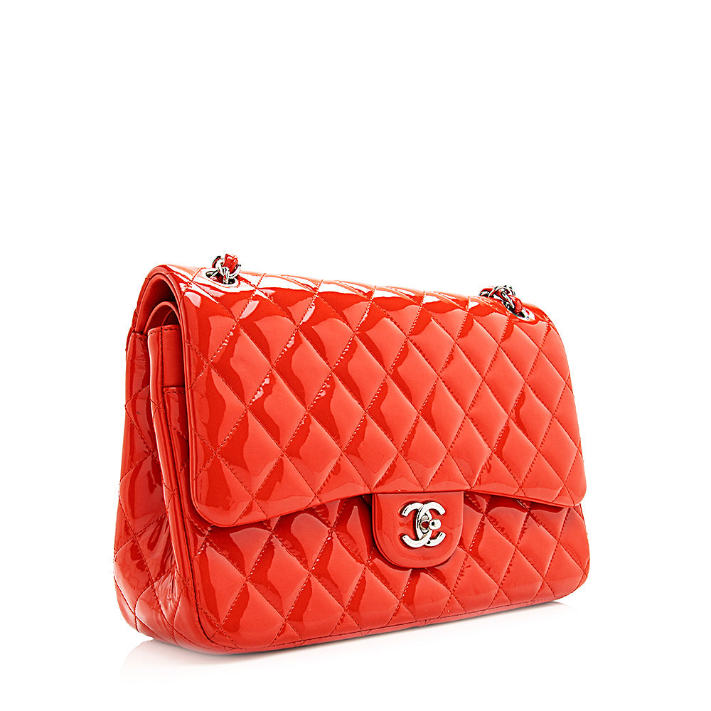 Chanel Patent Classic Jumbo Double Flap SHF Leather Shoulder Bag