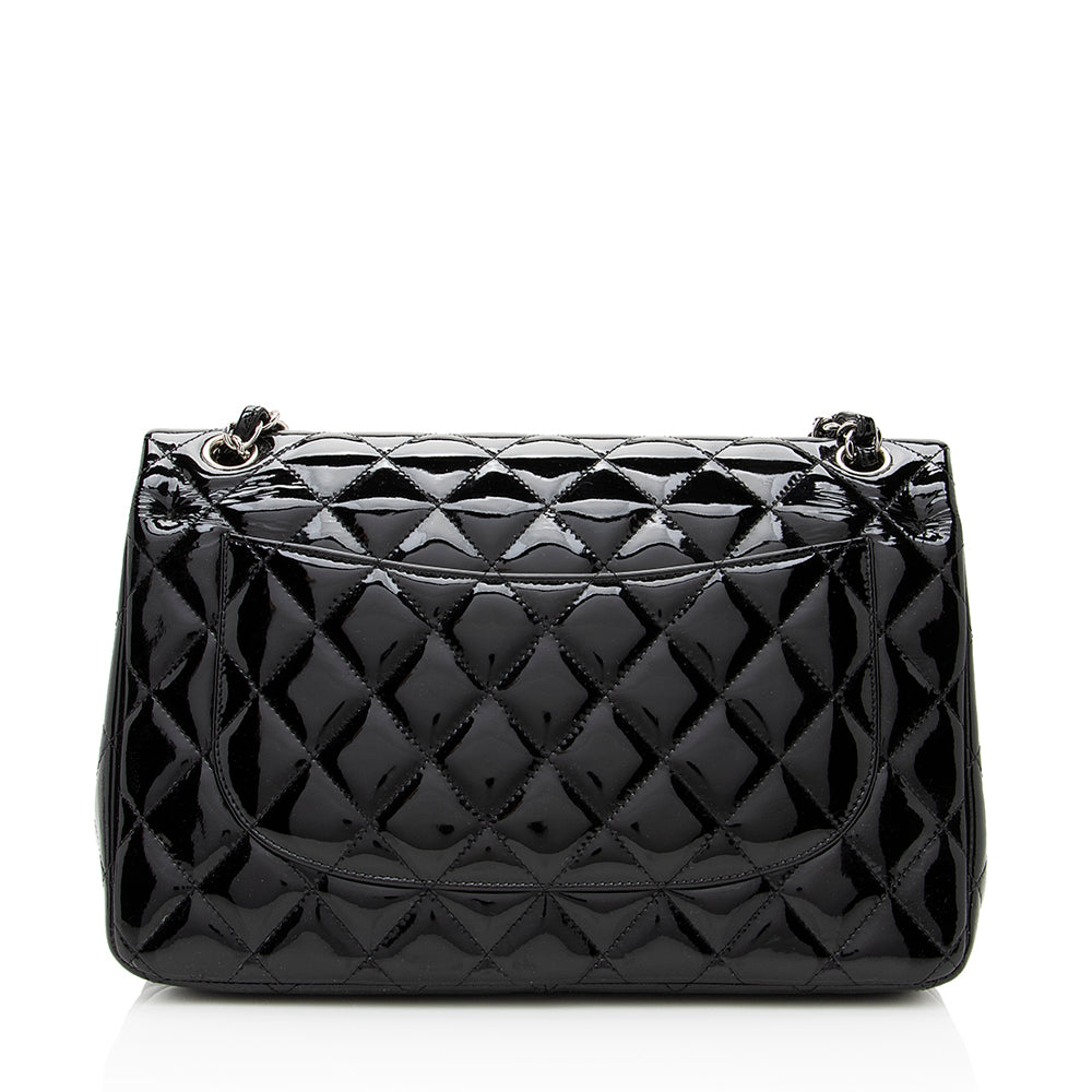 Chanel Patent Classic Jumbo Double Flap SHF Leather Shoulder Bag Bag Shf