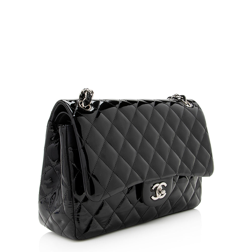 Chanel Patent Classic Jumbo Double Flap SHF Leather Shoulder Bag Bag Shf