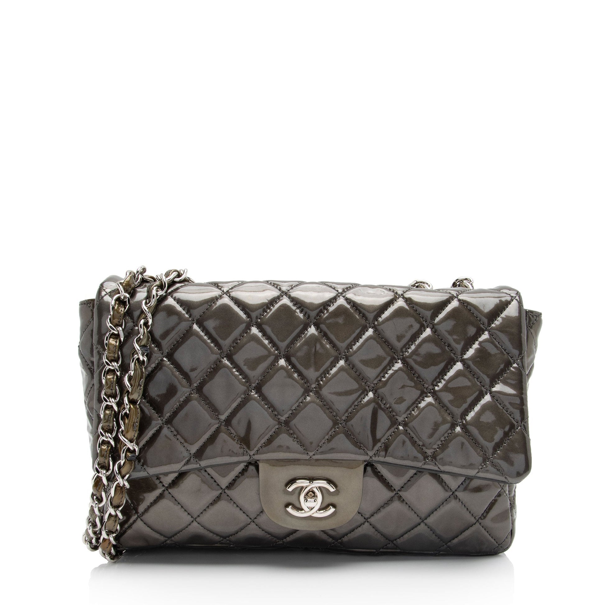 Chanel Patent Classic Jumbo Single Flap SHF-j2Ye52 Leather Shoulder Bag
